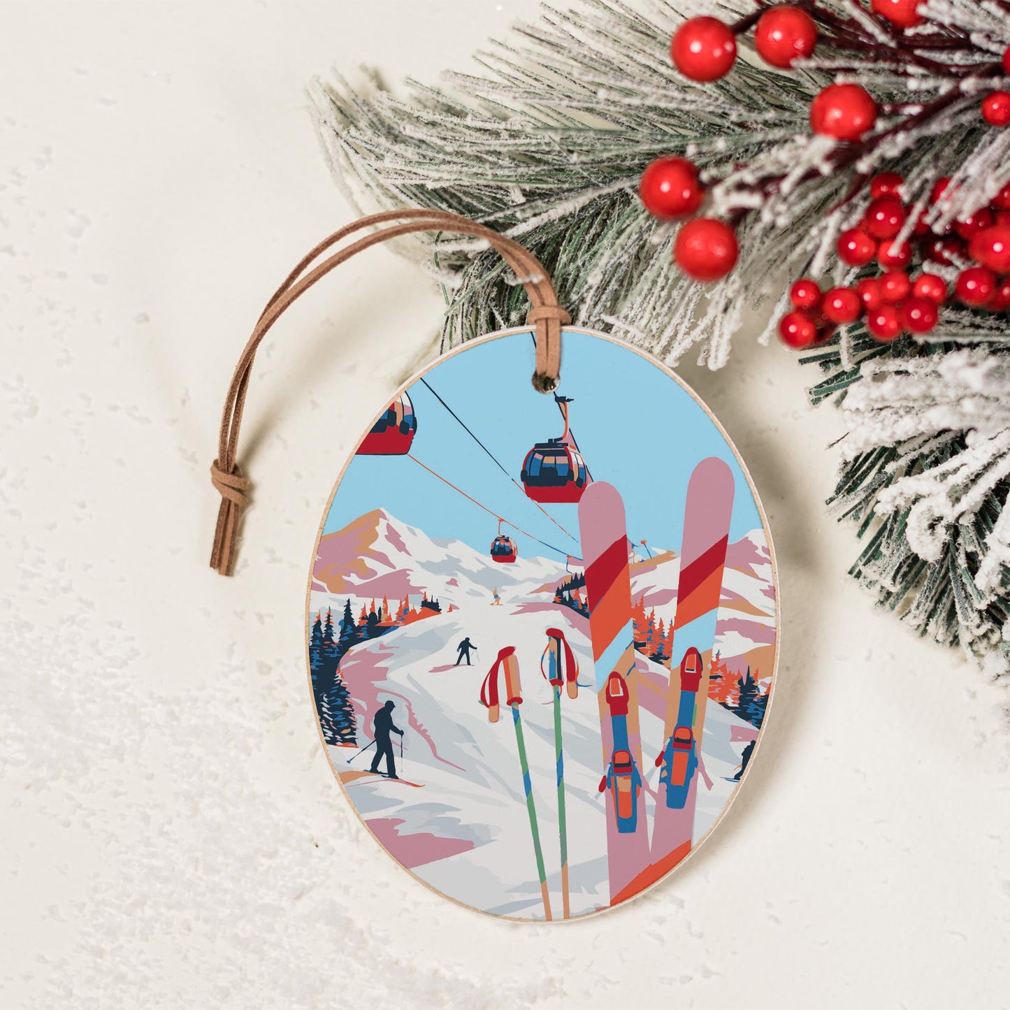 Oval Ornament-Cozy Ski Lodge -3