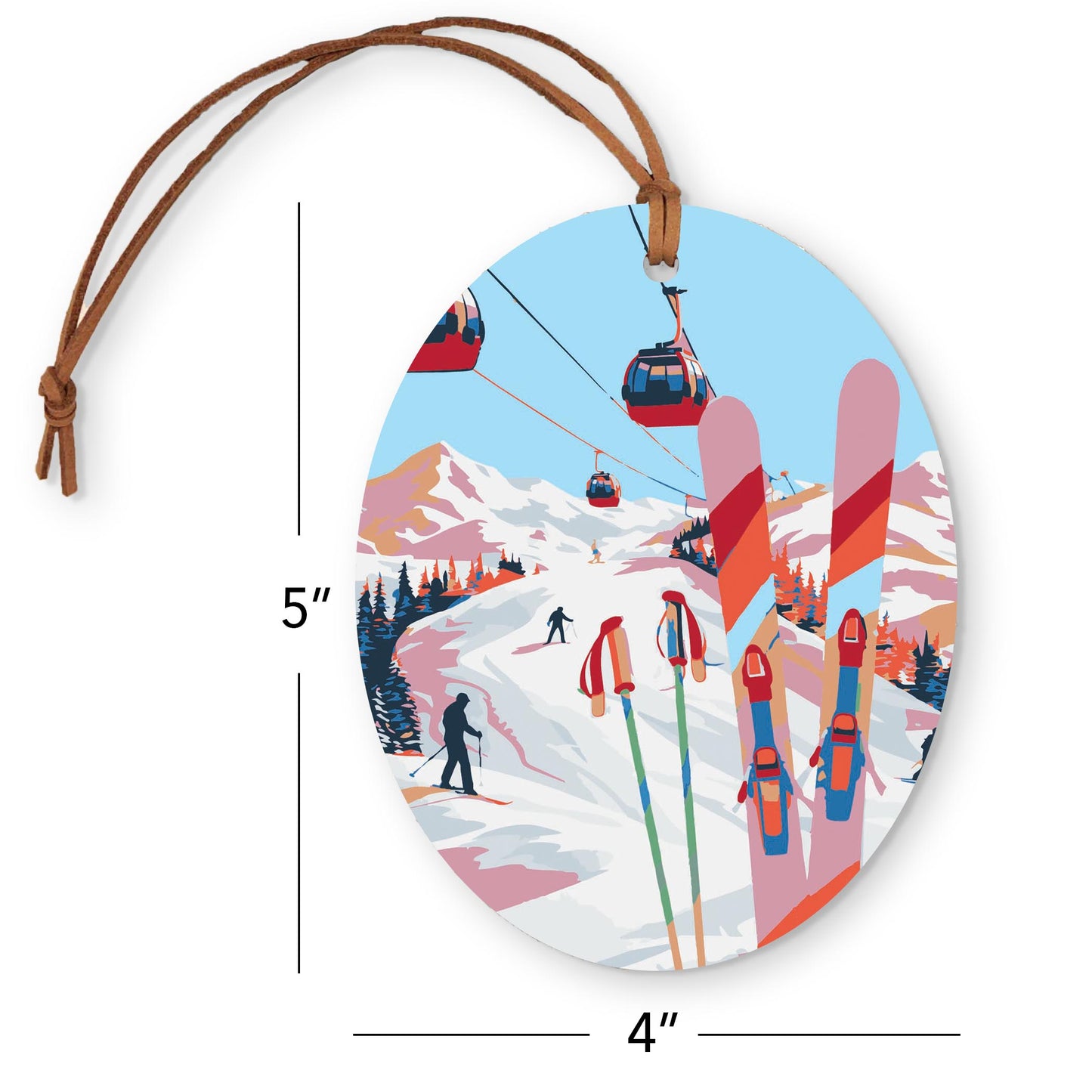 Oval Ornament-Cozy Ski Lodge -5