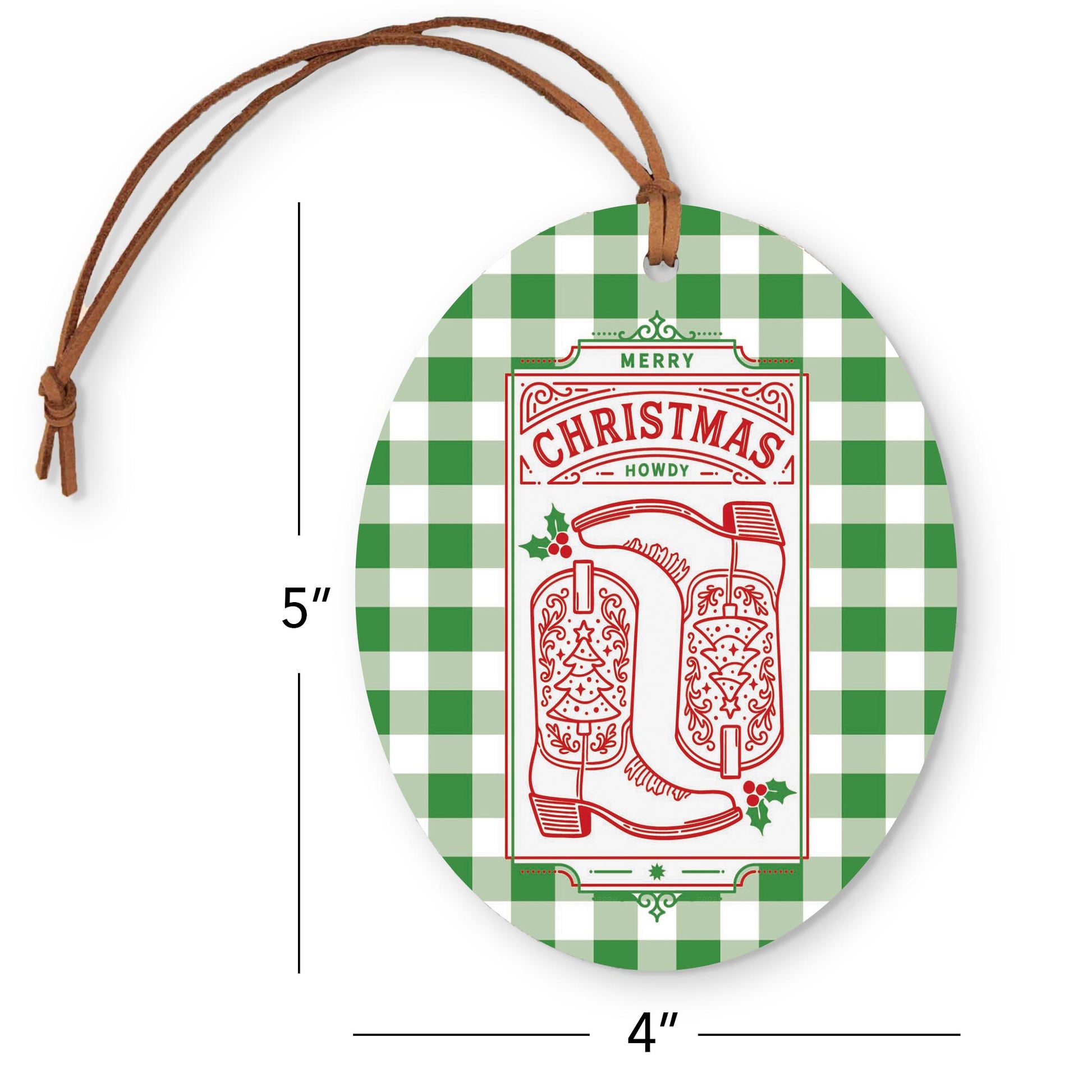 Oval Ornament-Western Christmas -5
