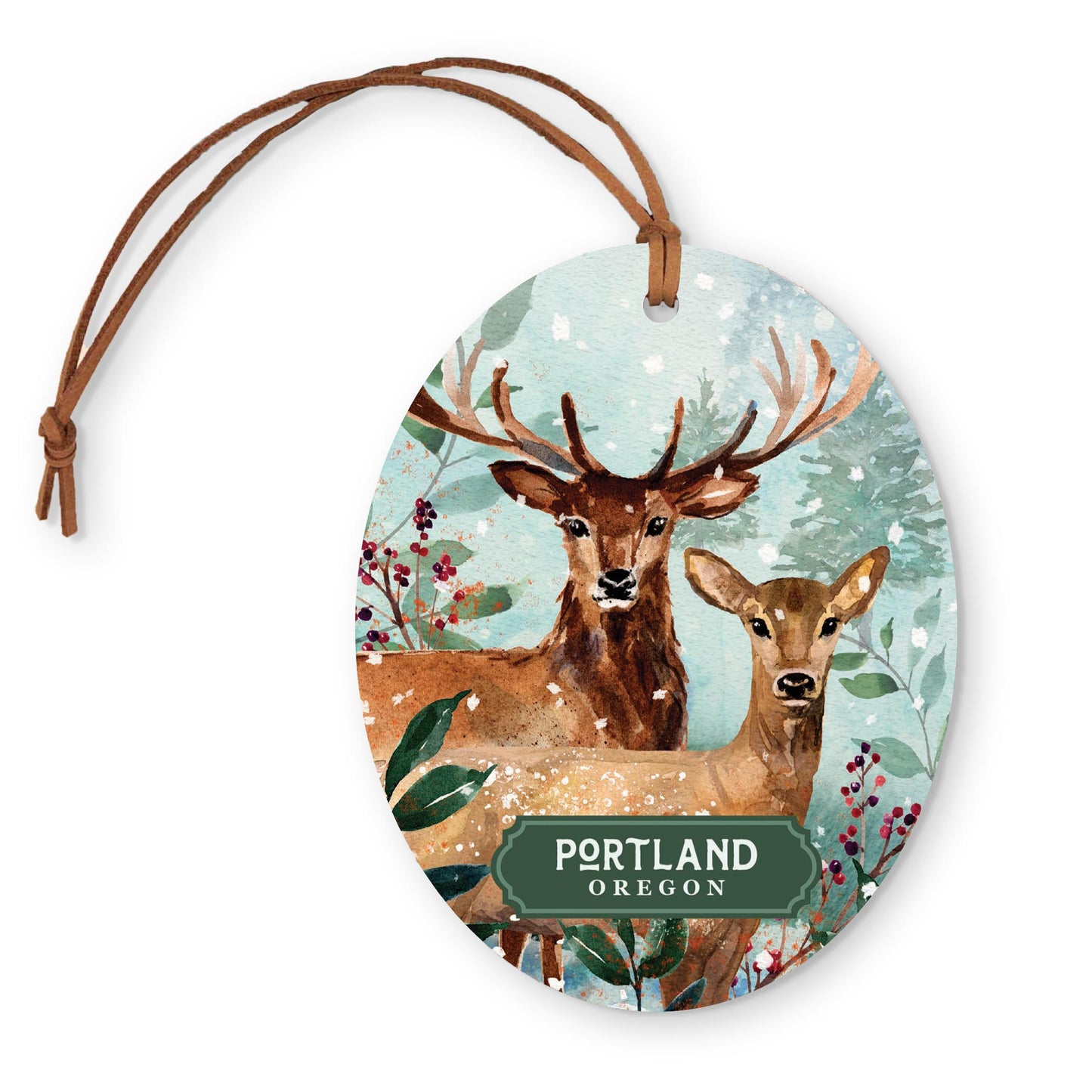 Oval Ornament-Love+Local Woodland -0