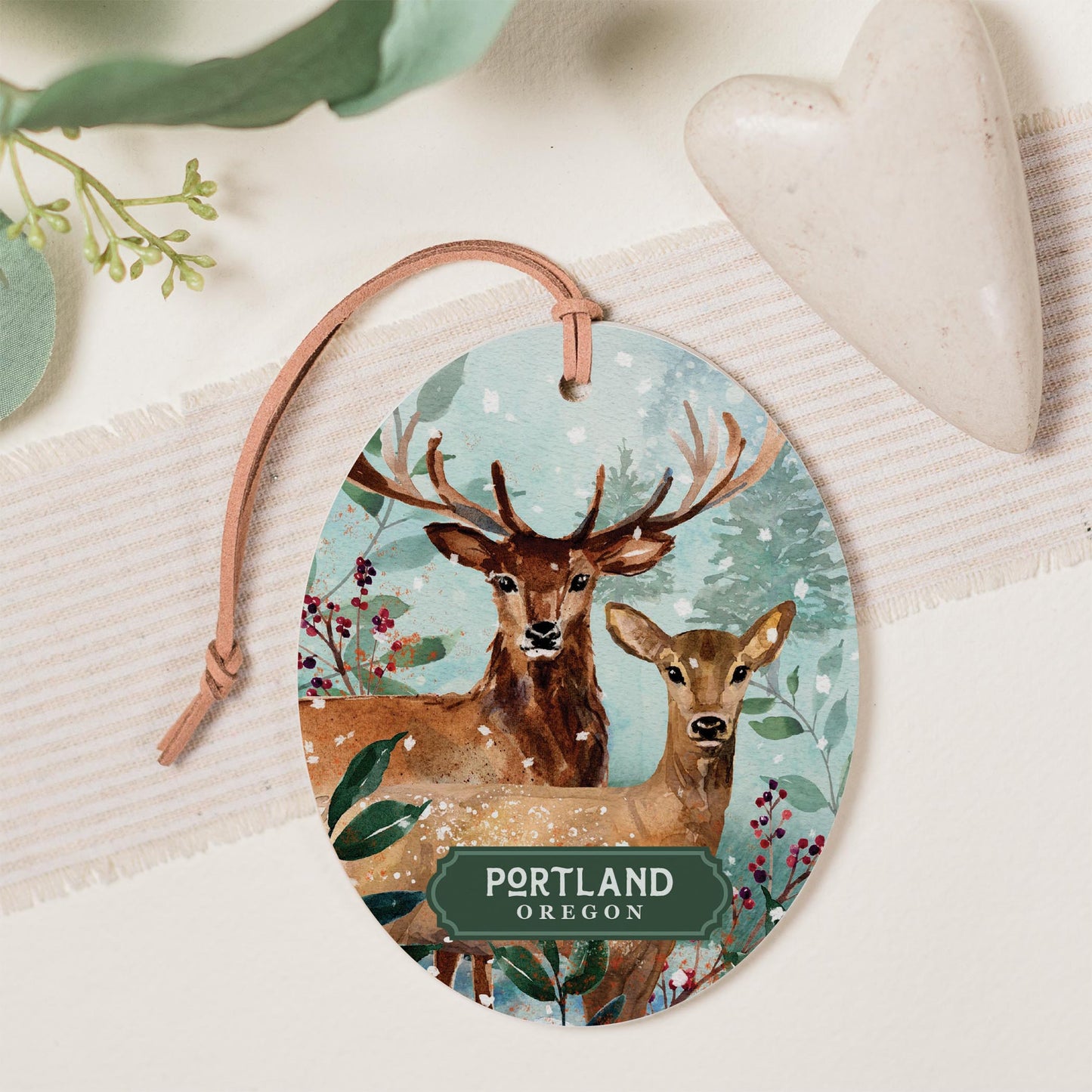 Oval Ornament-Love+Local Woodland -1