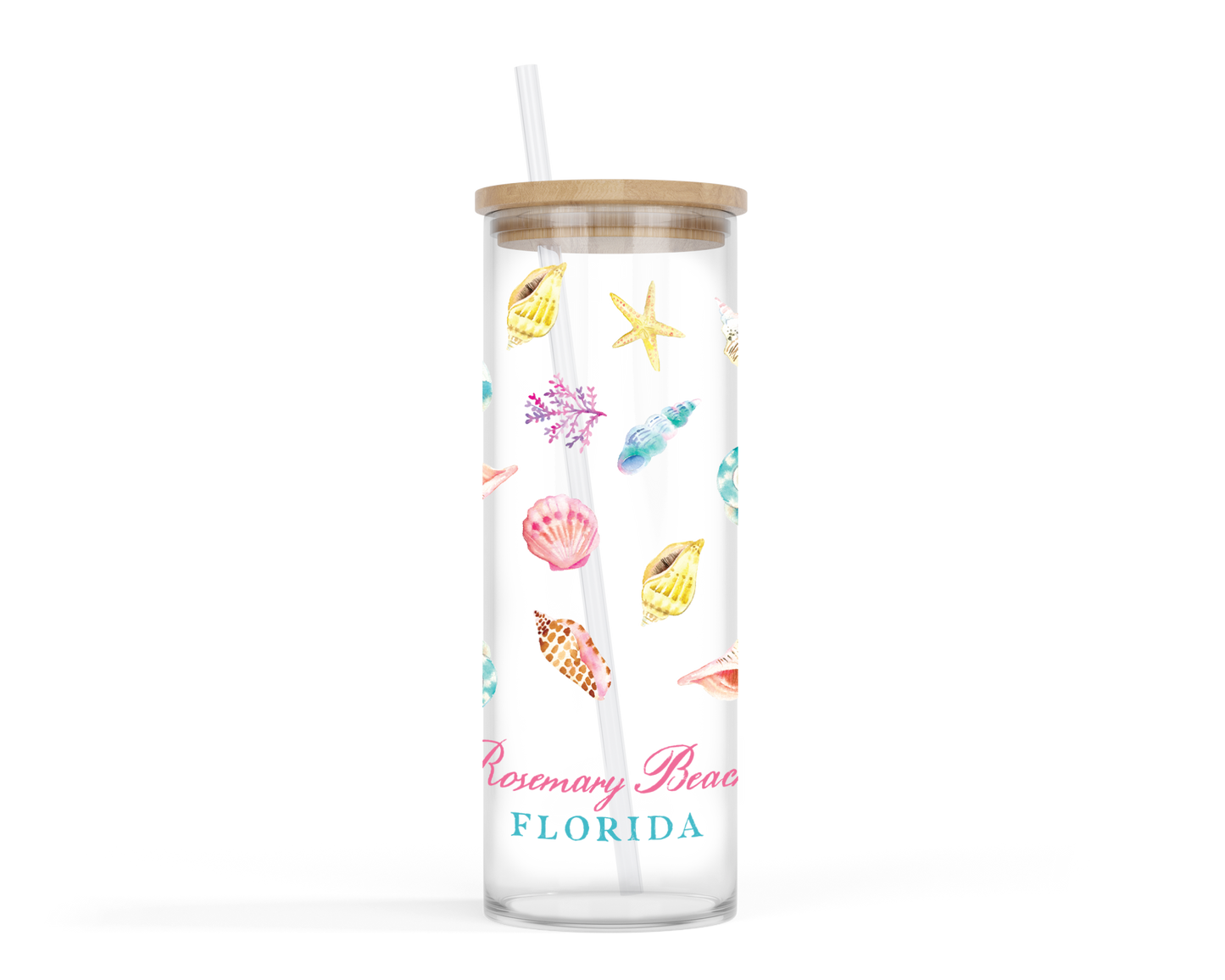 Love+Local 24oz. Glass Tumbler | Shells & Shoreline