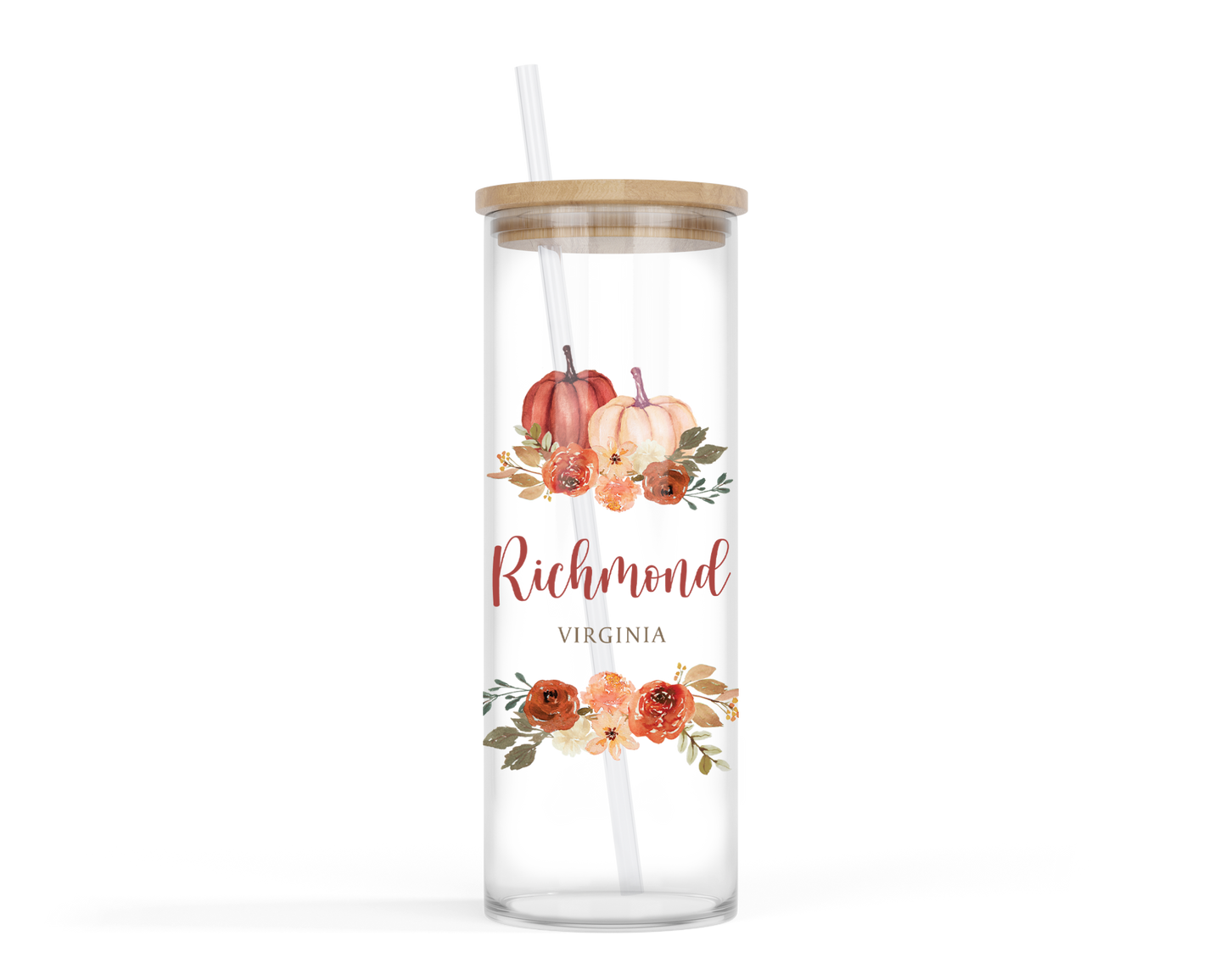 Love+Local 24oz. Glass Tumbler | Fall & Harvest Pumpkins