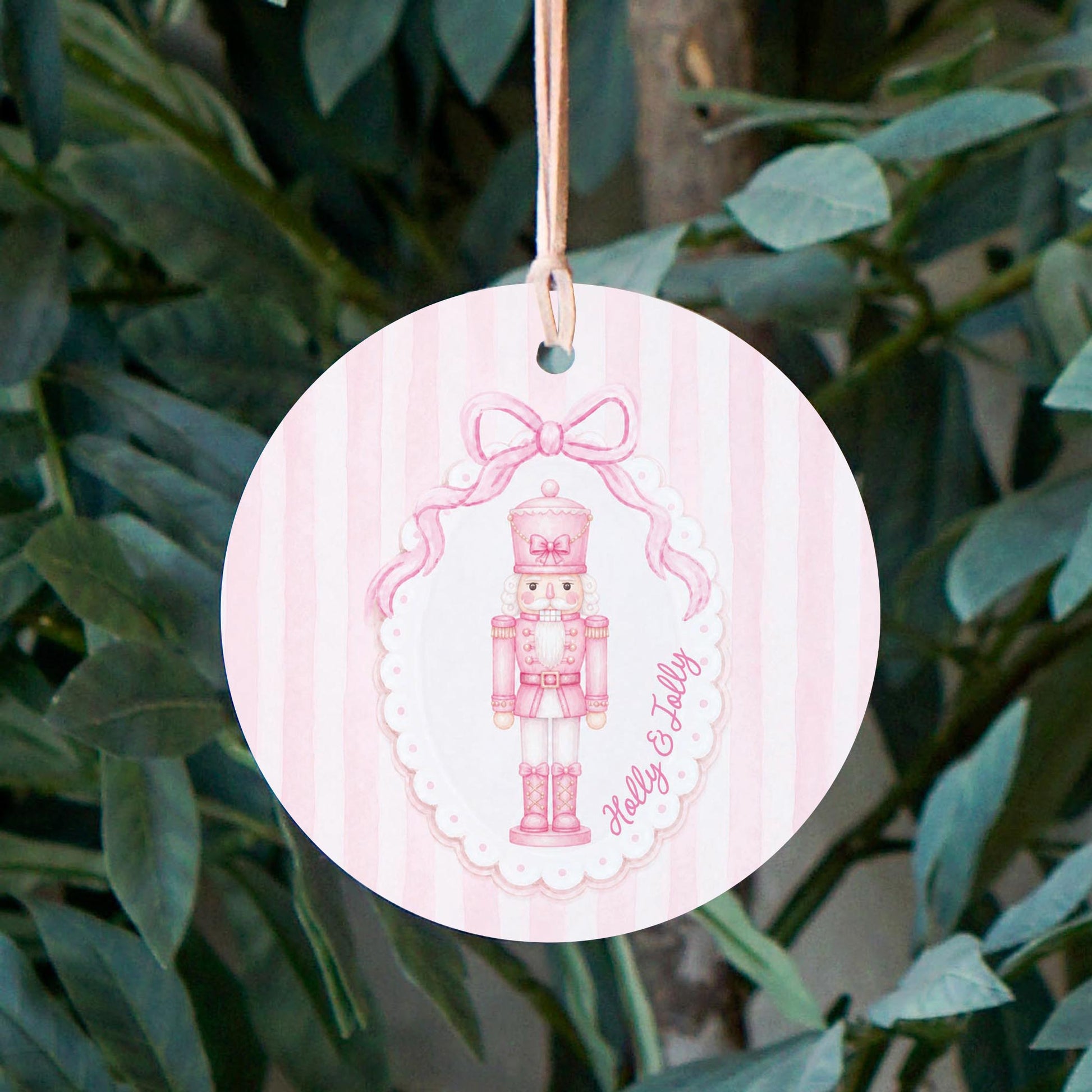 4" Round Ornament-Holly & Jolly Coquette Nutcracker -2