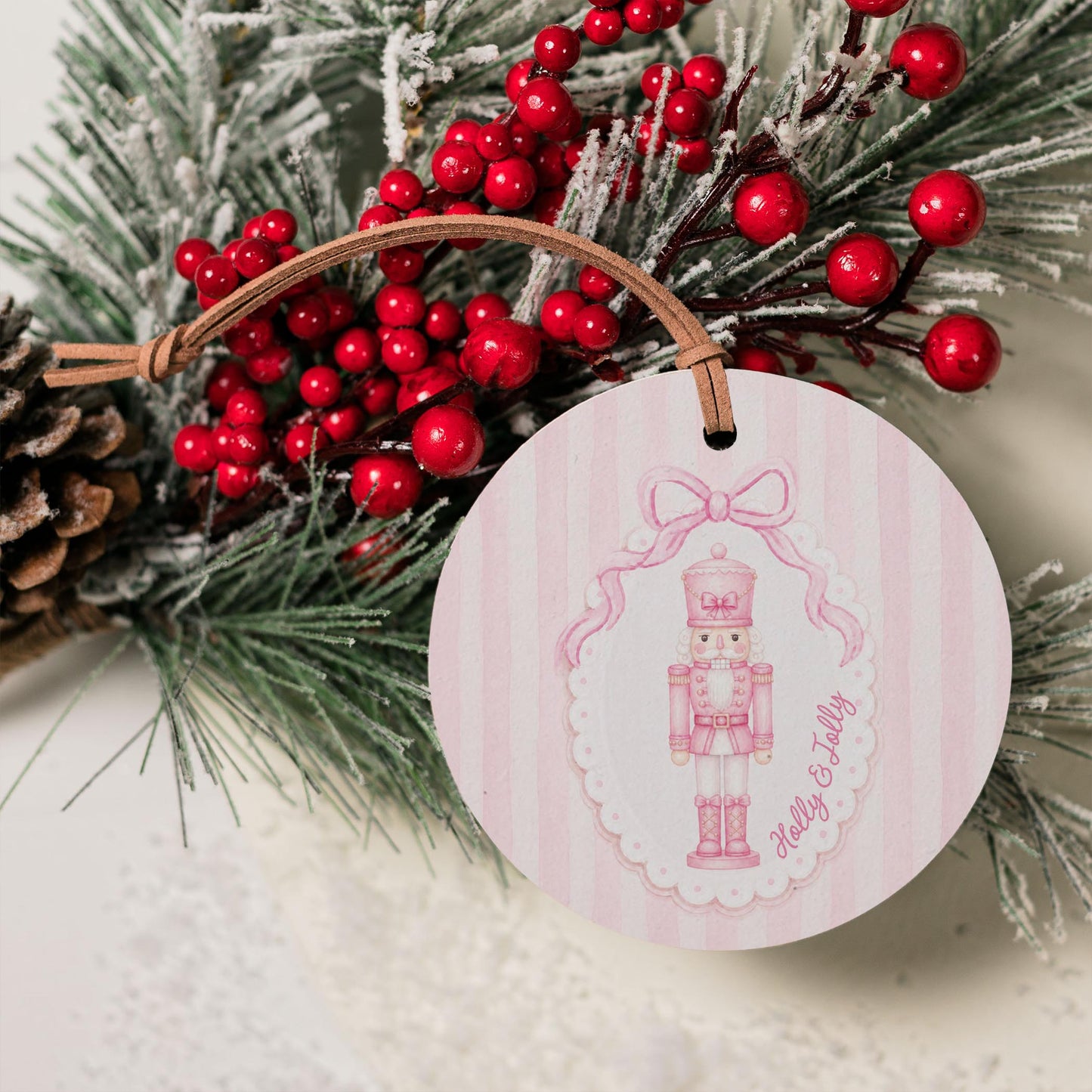 4" Round Ornament-Holly & Jolly Coquette Nutcracker -4