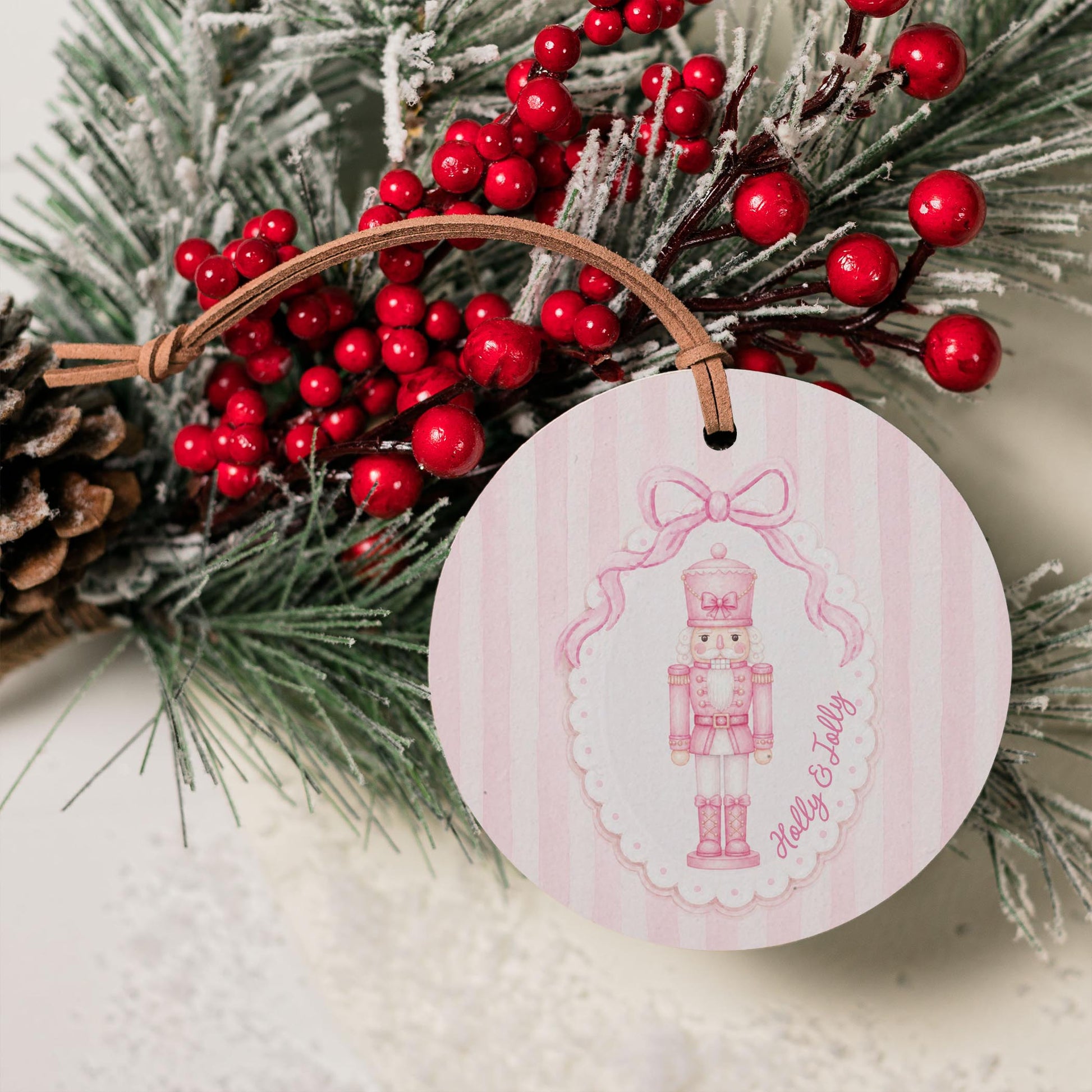 4" Round Ornament-Holly & Jolly Coquette Nutcracker -4