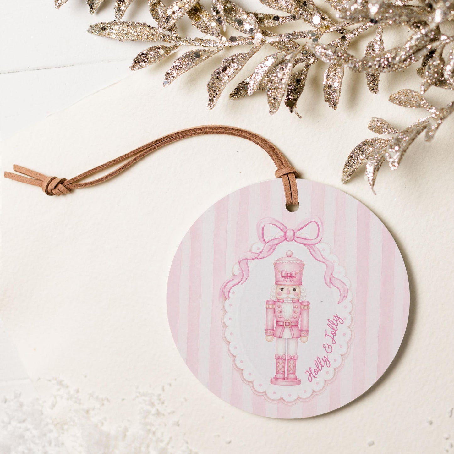 4" Round Ornament-Holly & Jolly Coquette Nutcracker -5
