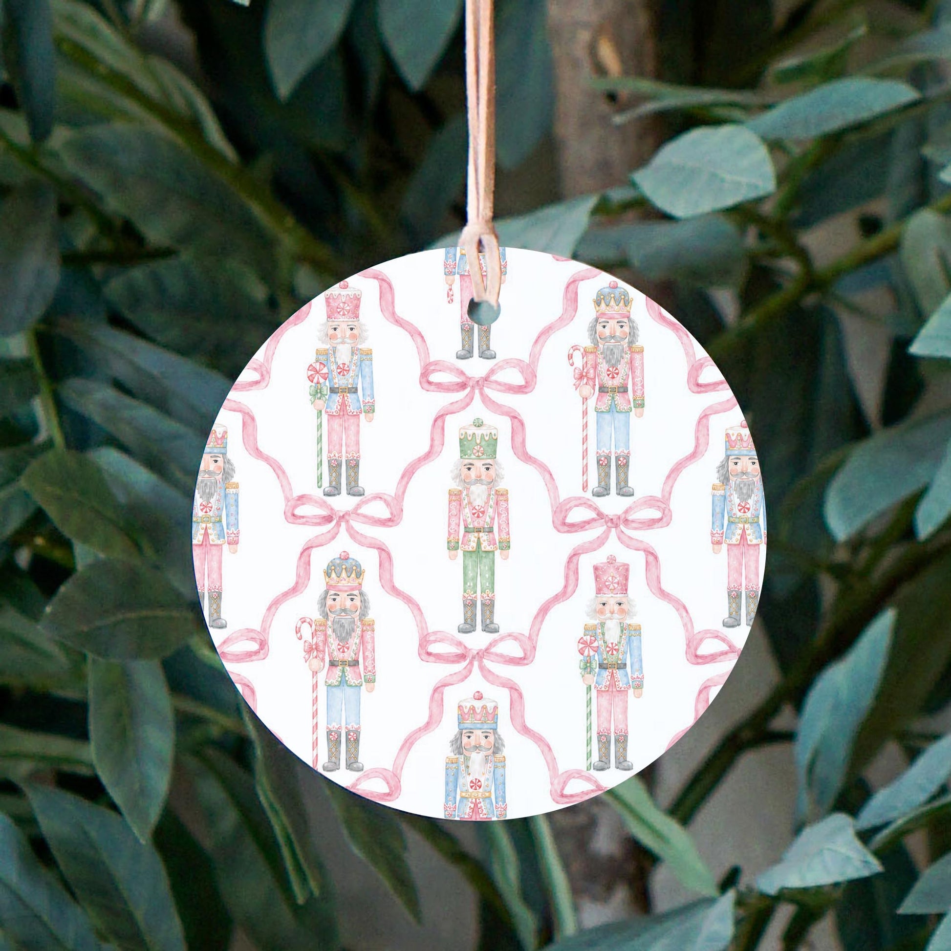 4" Round Ornament-Coquette Nutcracker Pattern -2