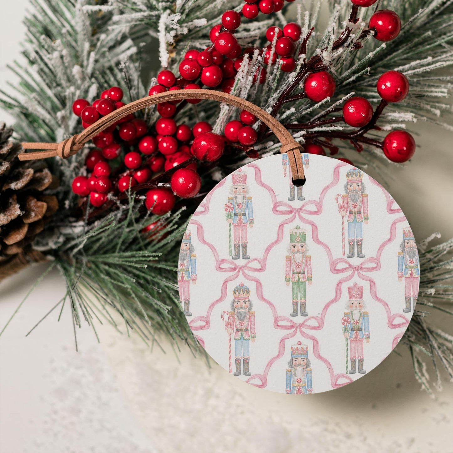4" Round Ornament-Coquette Nutcracker Pattern -4