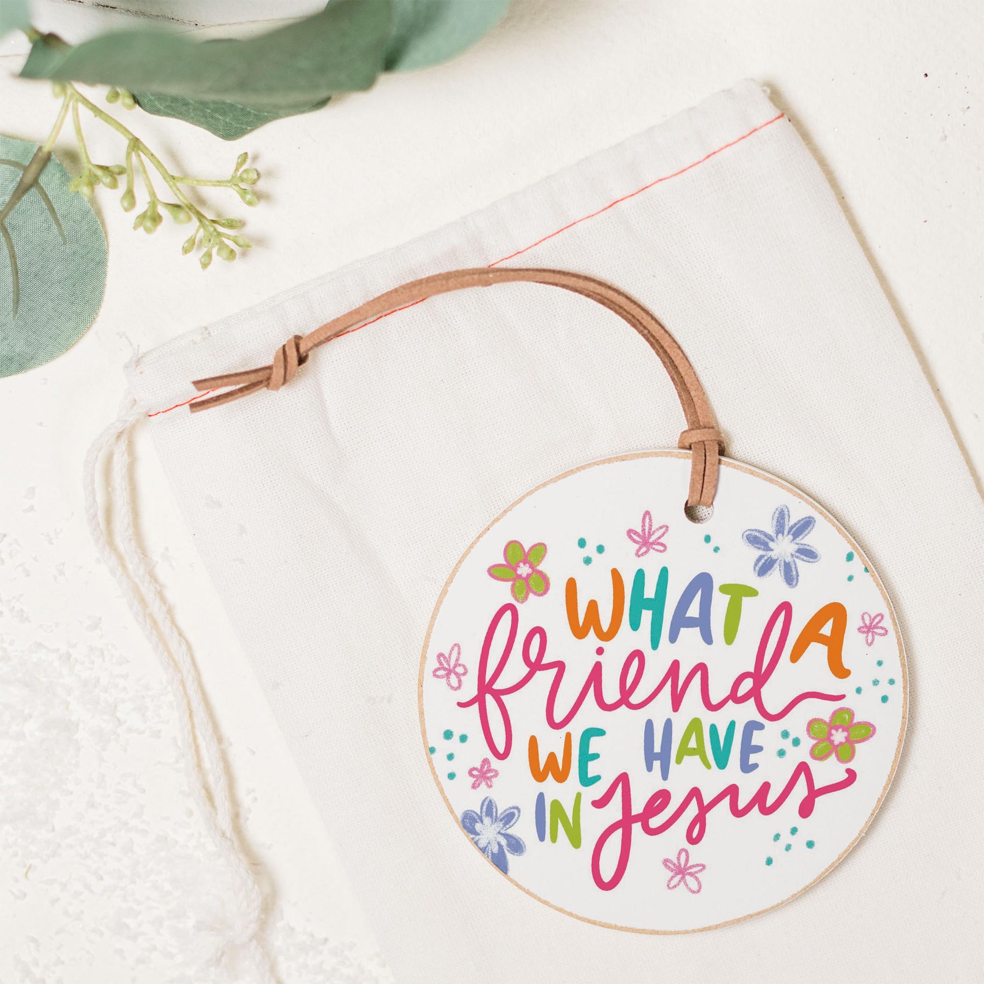 4" Round Ornament-What A Friend We Have In Jesus -1