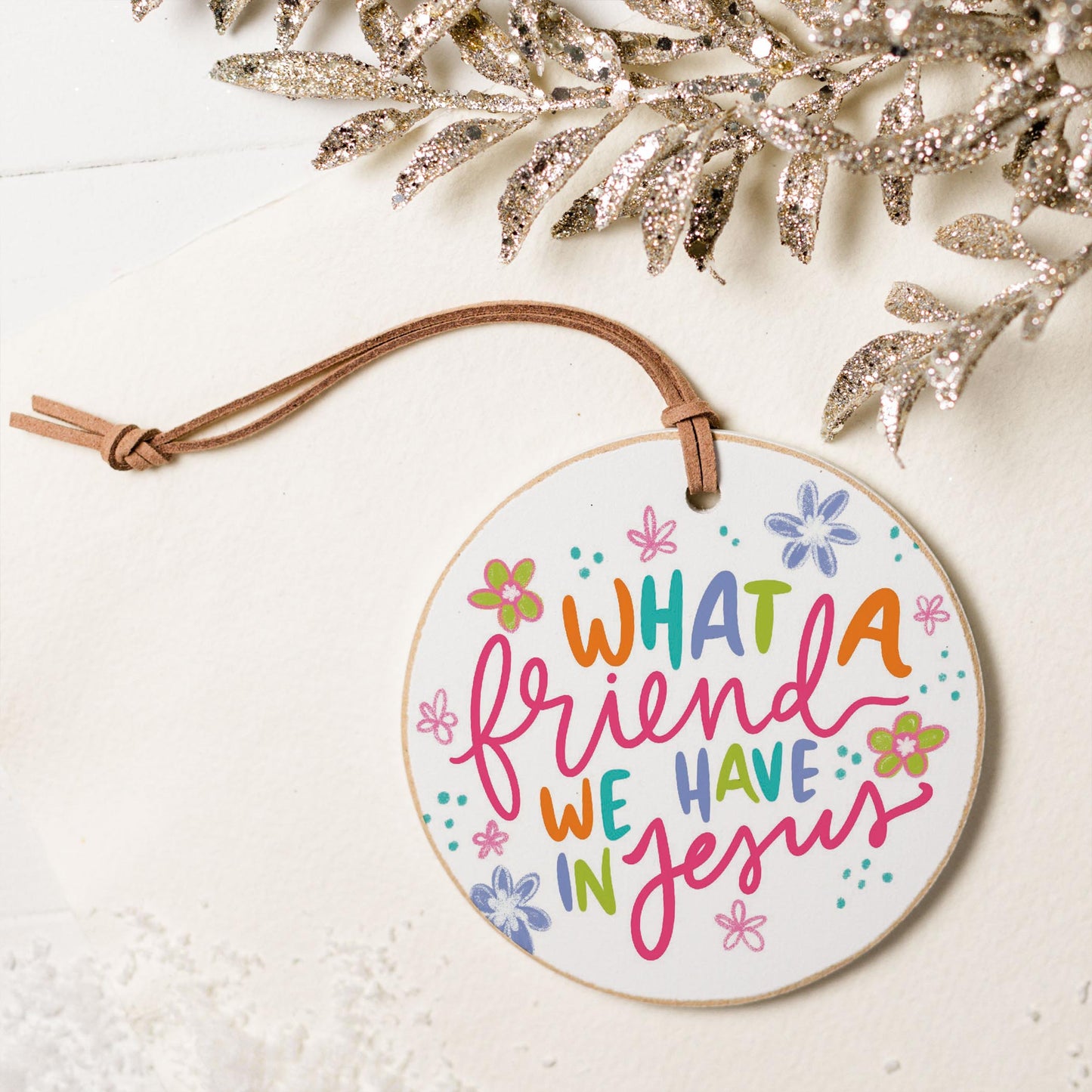 4" Round Ornament-What A Friend We Have In Jesus -5