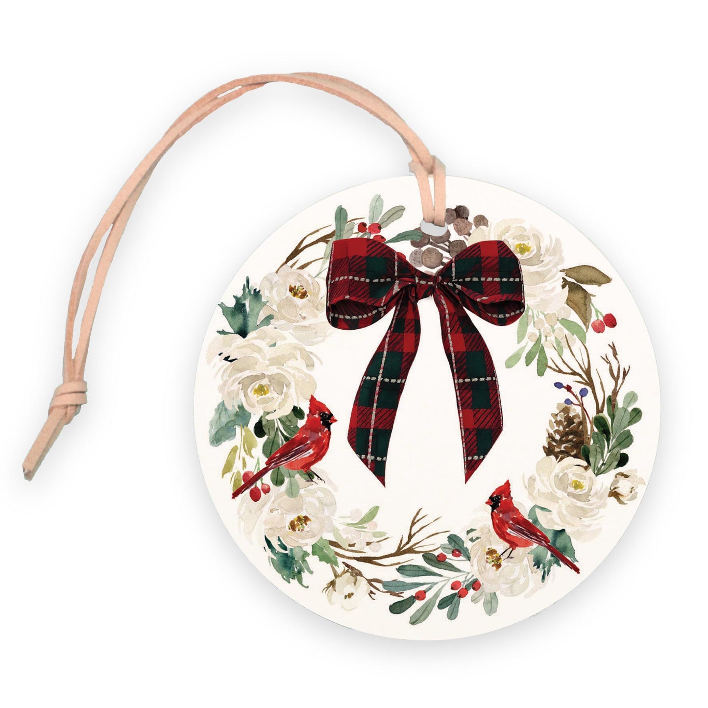 4" Round Ornament-Luxe Tartan -0