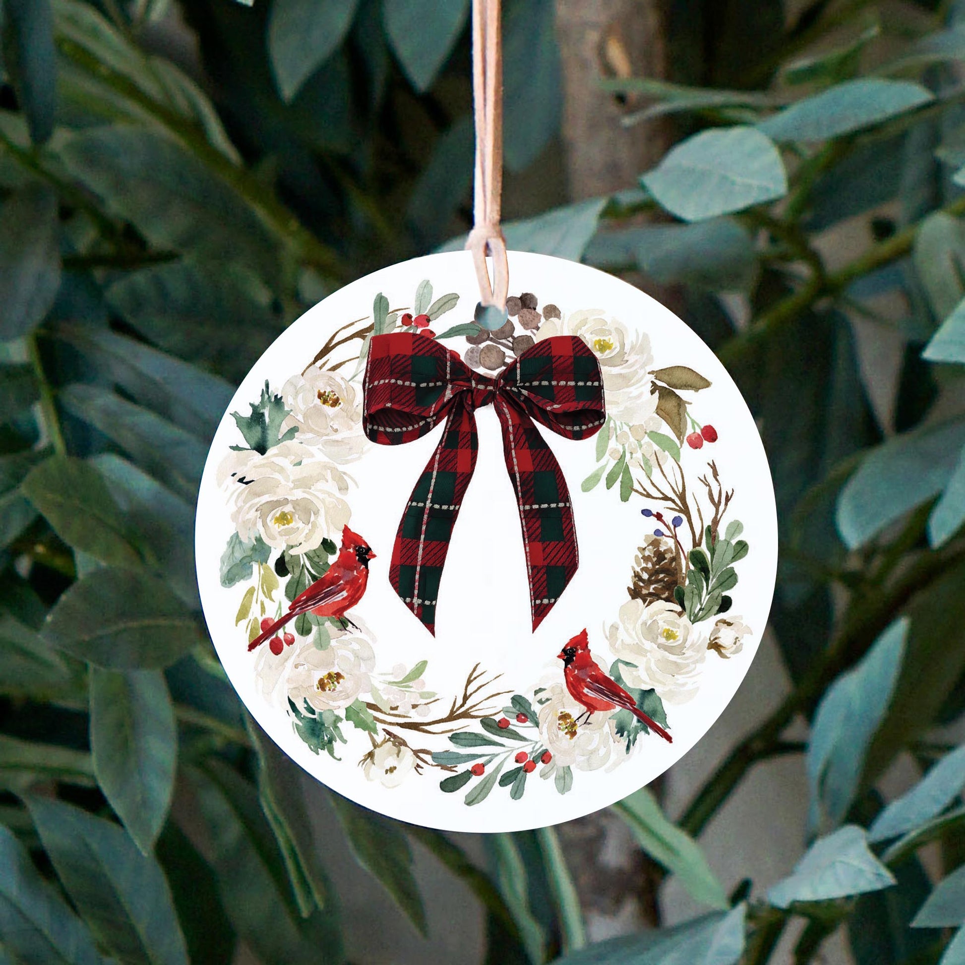 4" Round Ornament-Luxe Tartan -2