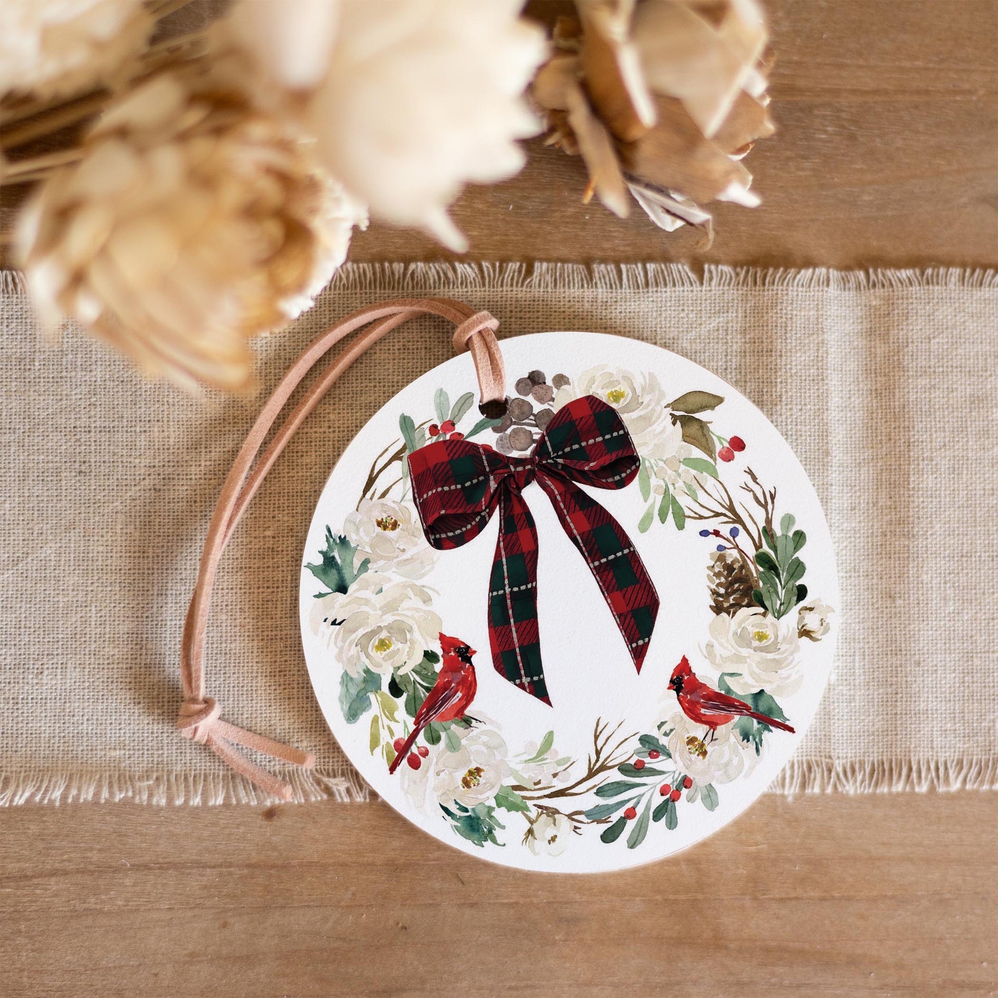 4" Round Ornament-Luxe Tartan -3