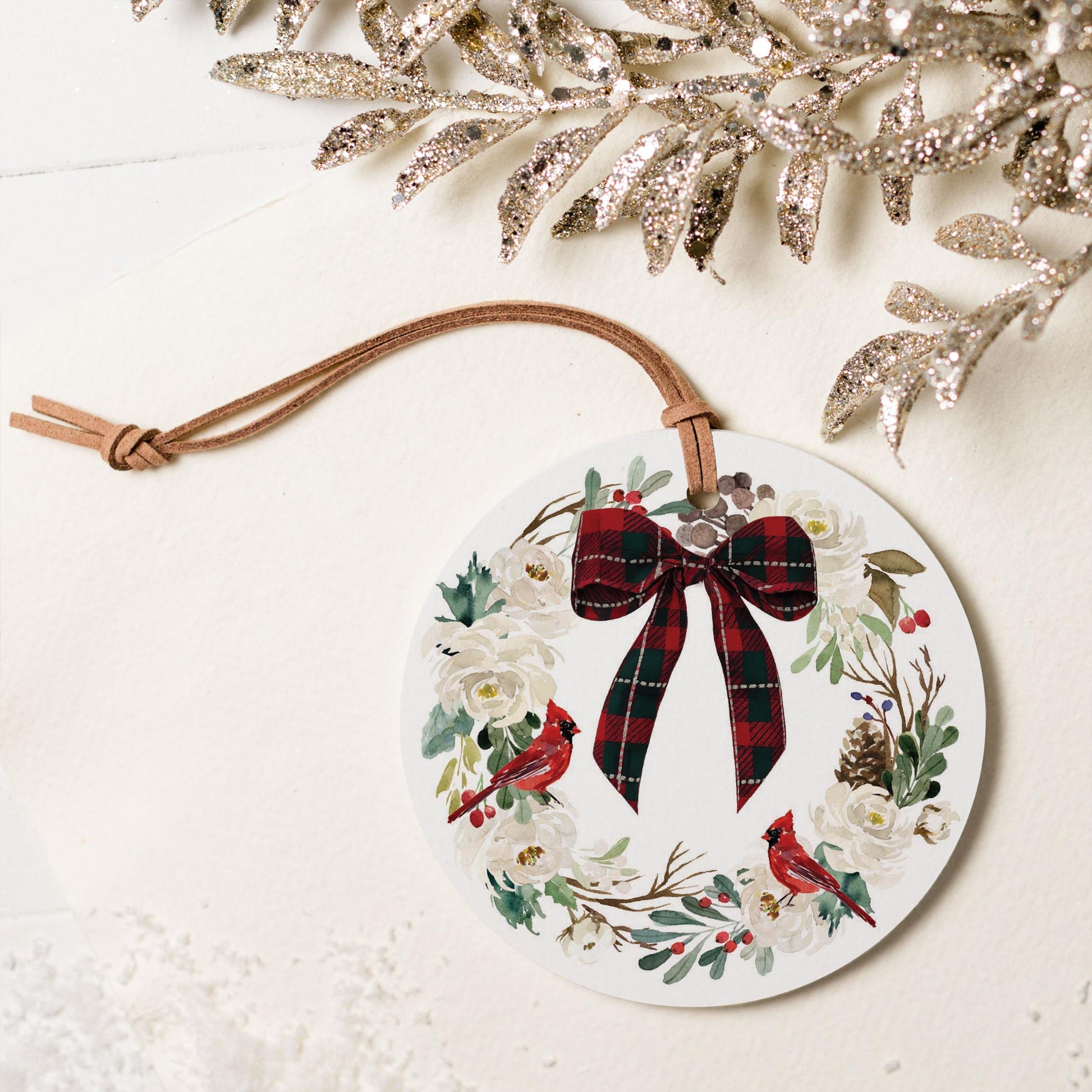 4" Round Ornament-Luxe Tartan -5