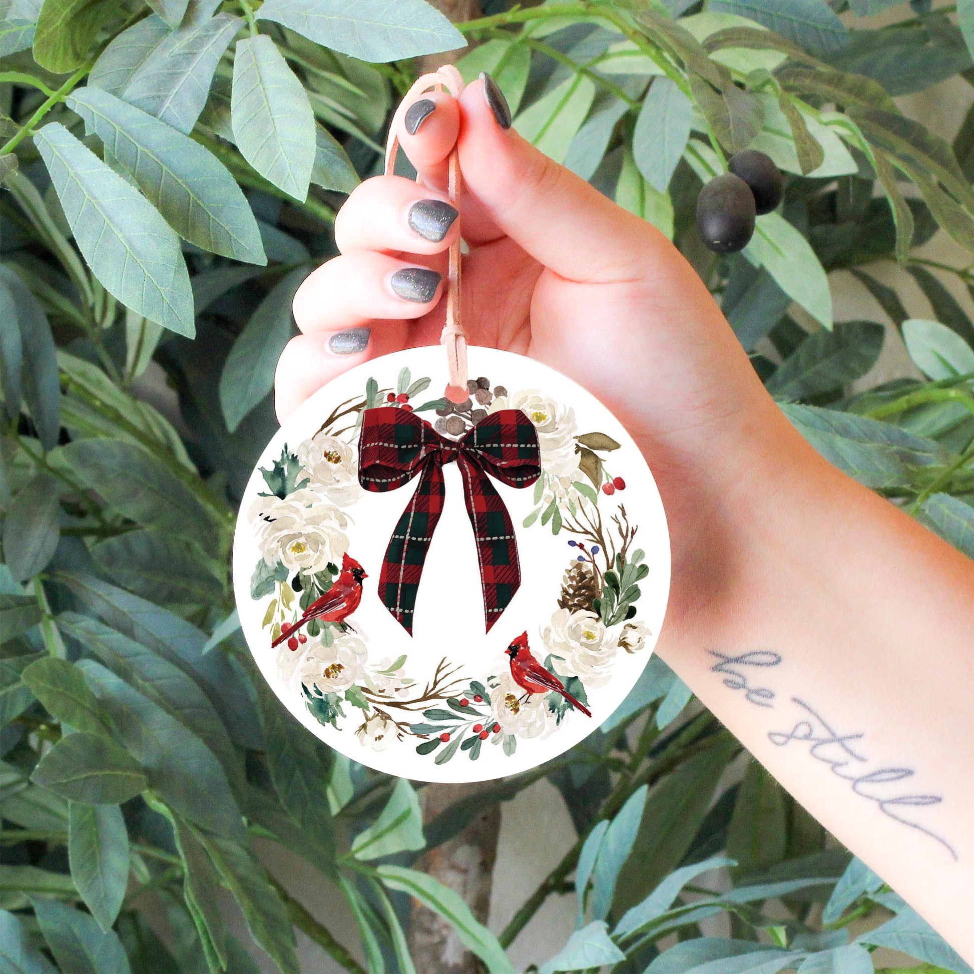 4" Round Ornament-Luxe Tartan -6