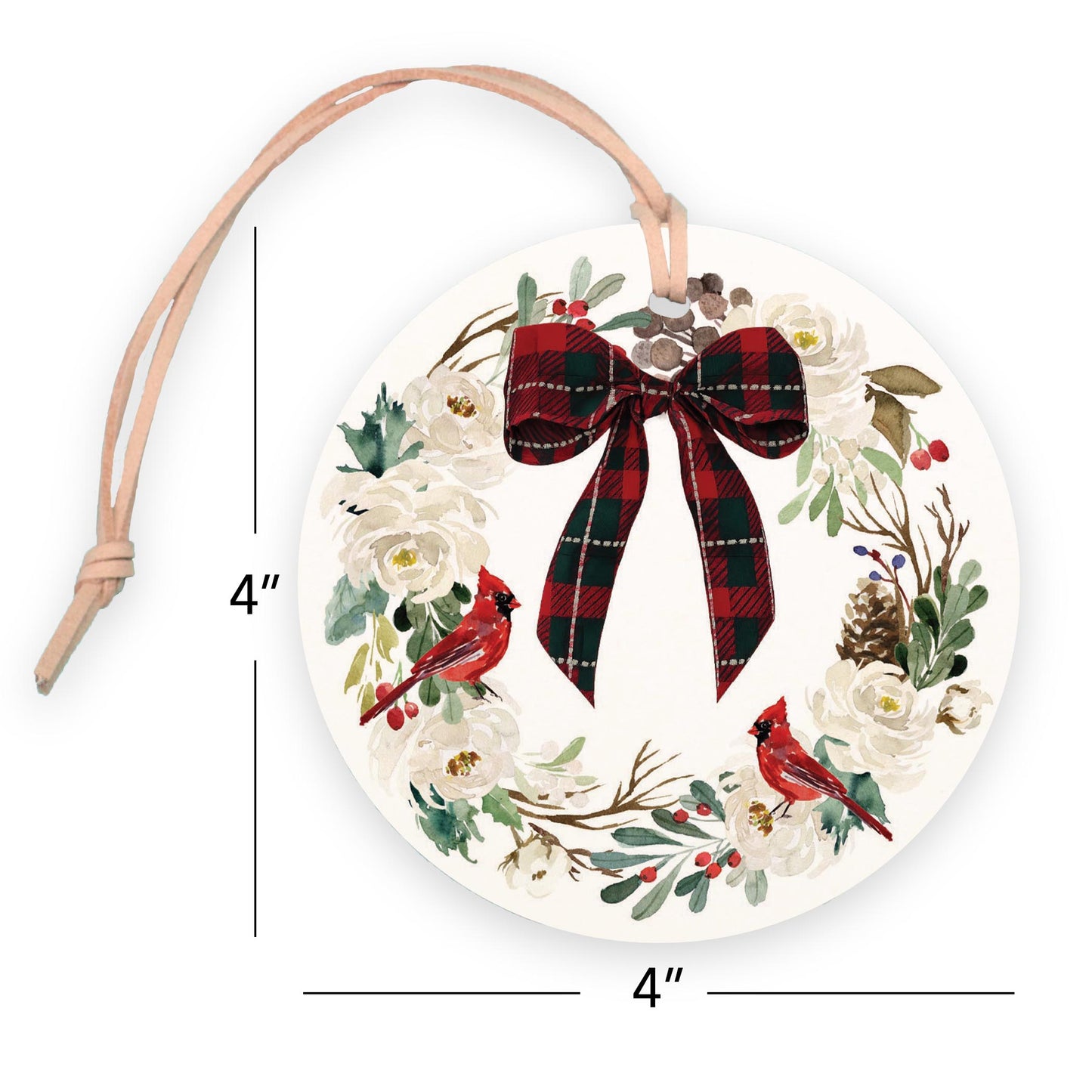 4" Round Ornament-Luxe Tartan -7