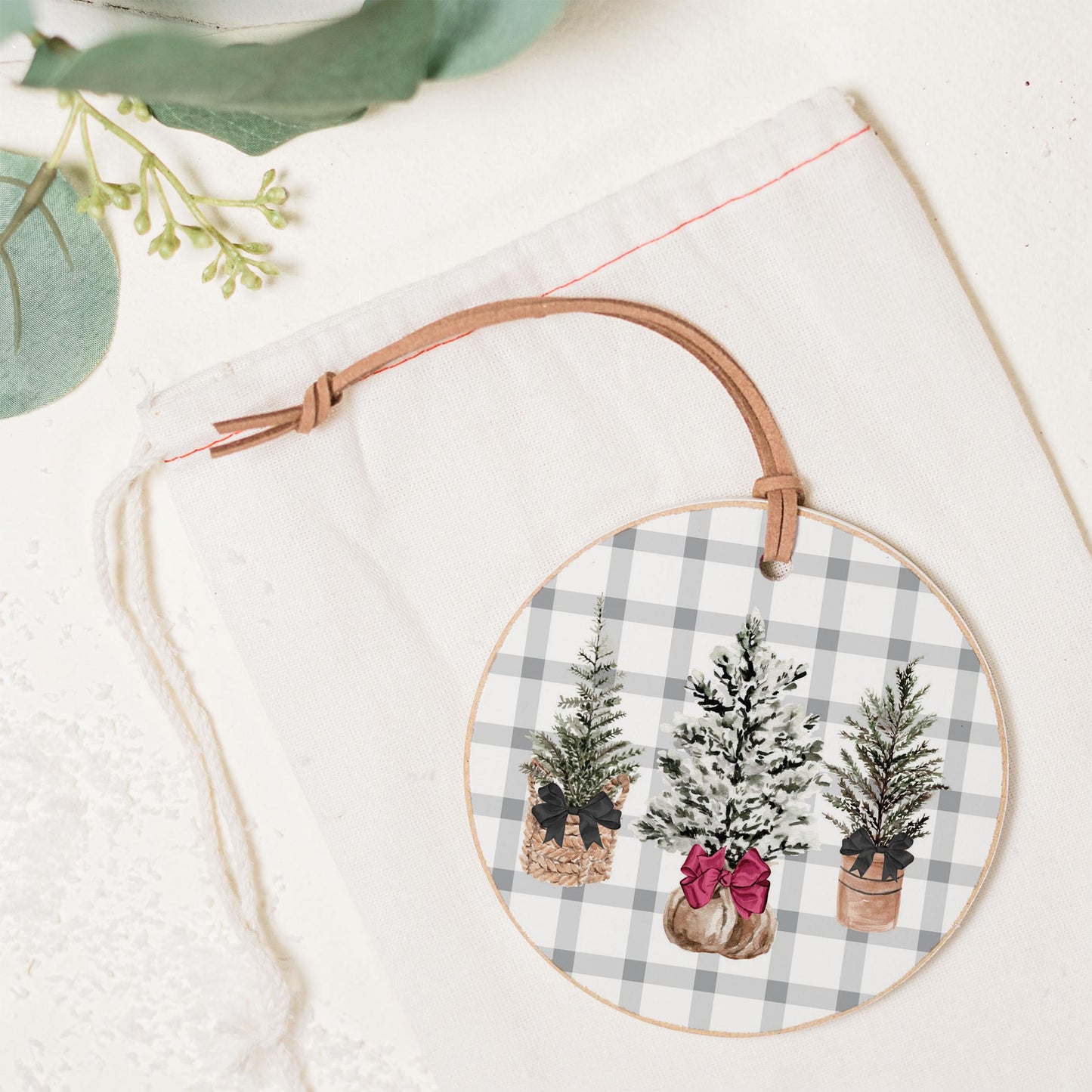 4" Round Ornament-Bows and Baubles -1