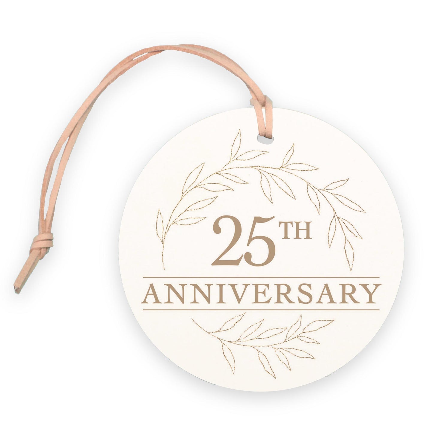 4" Round Ornament-25th Anniversary Wreath -0