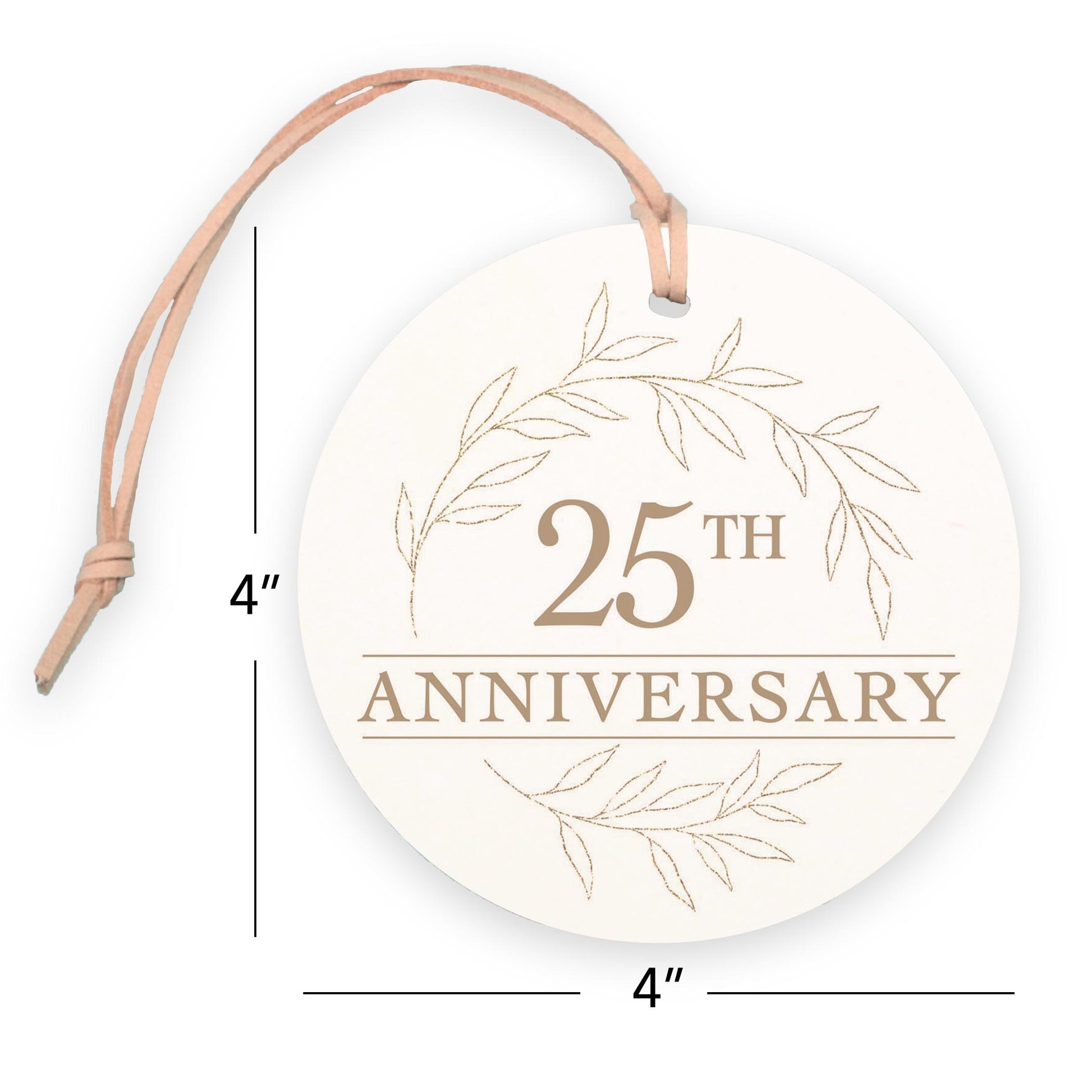 4" Round Ornament-25th Anniversary Wreath -7