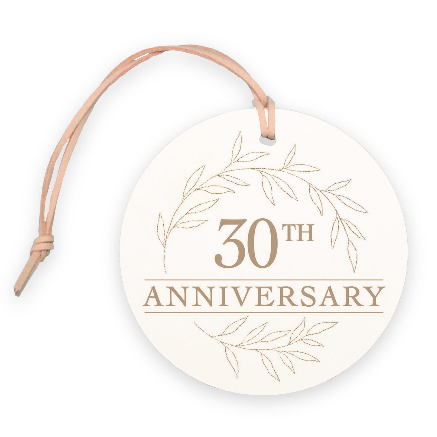 4" Round Ornament-30th Anniversary Wreath -0