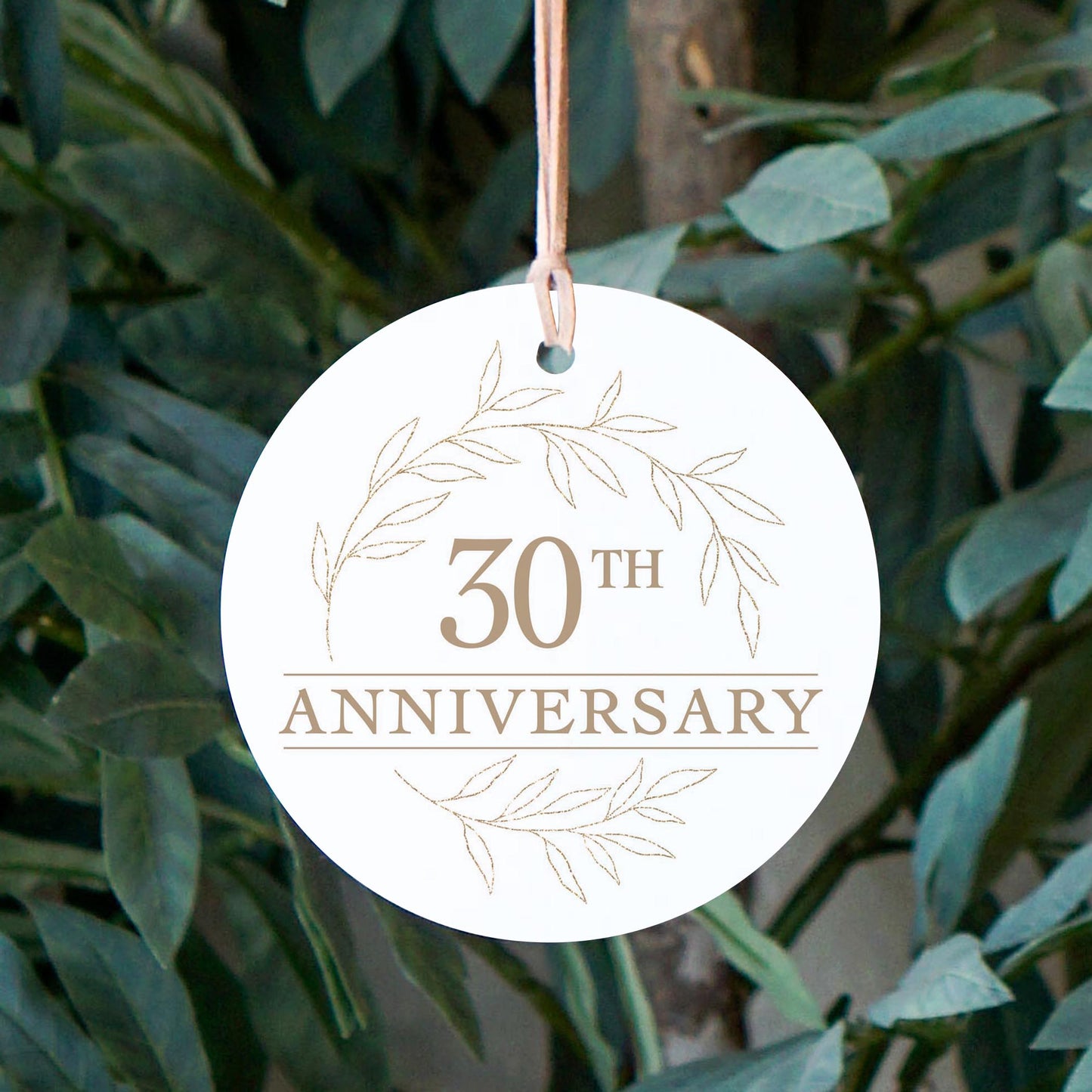 4" Round Ornament-30th Anniversary Wreath -2