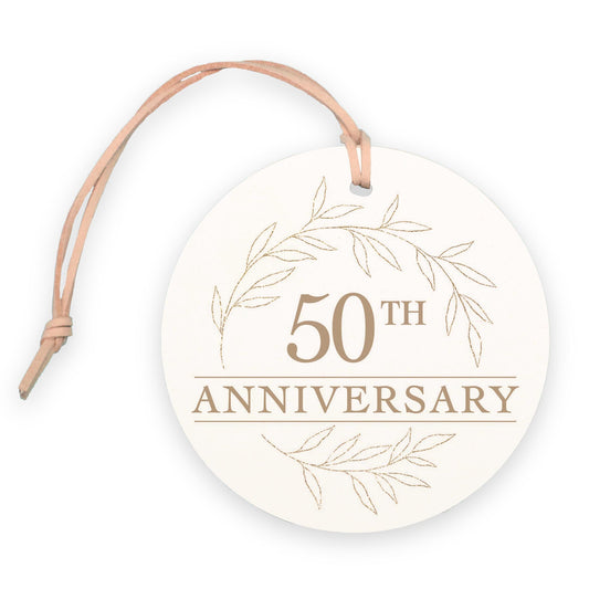 4" Round Ornament-50th Anniversary Wreath -0