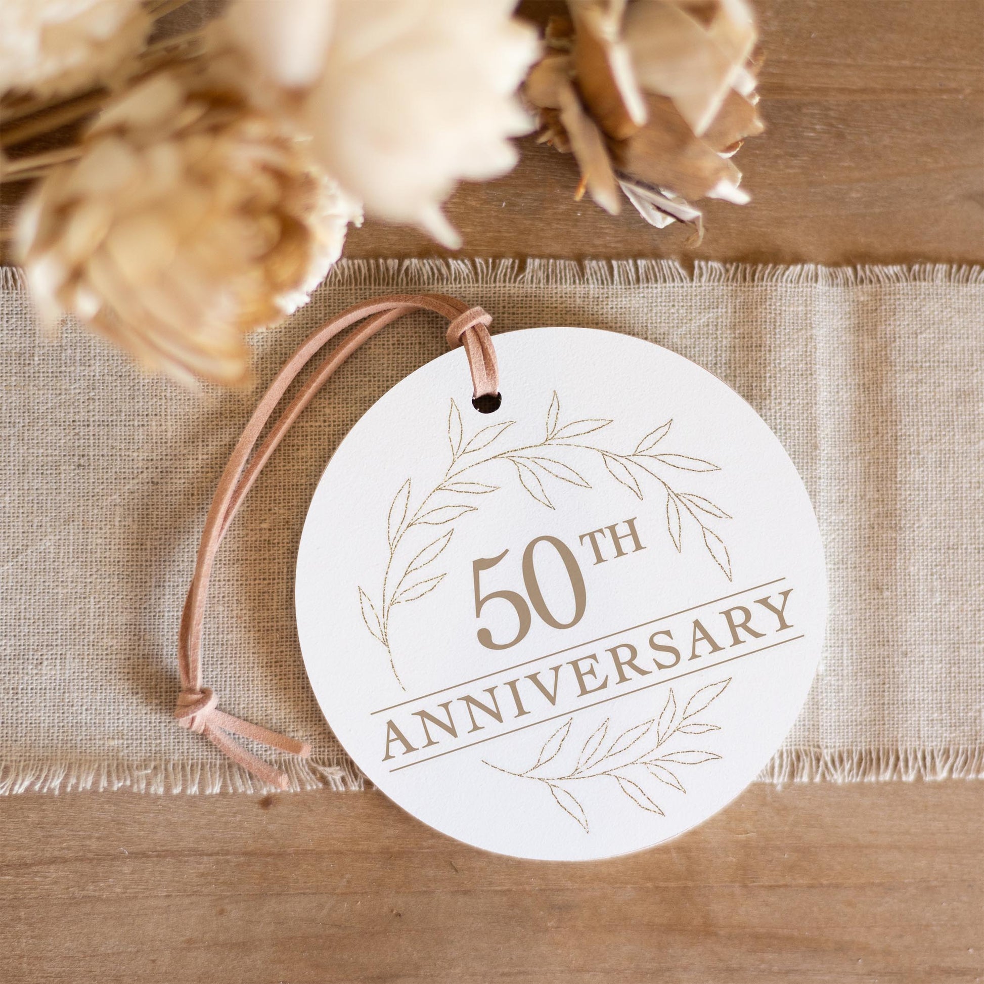 4" Round Ornament-50th Anniversary Wreath -3