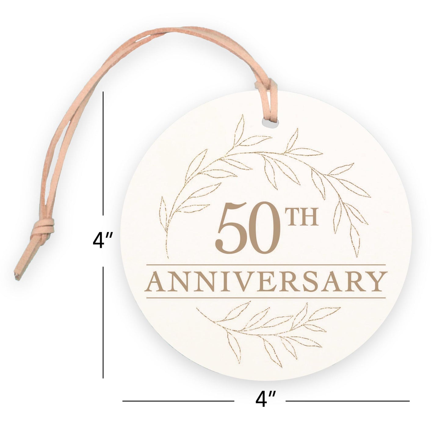 4" Round Ornament-50th Anniversary Wreath -7