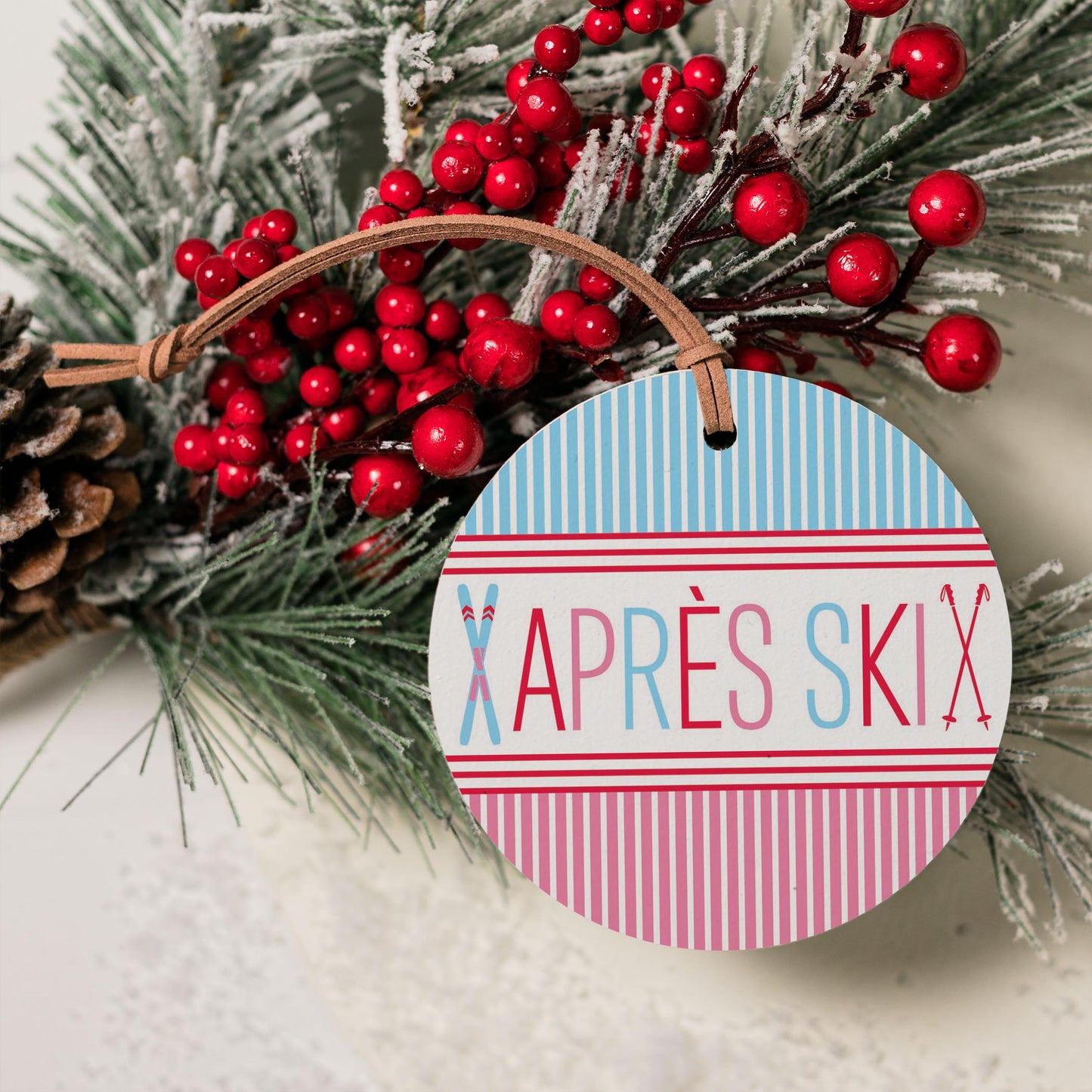4" Round Ornament-Après Ski -4