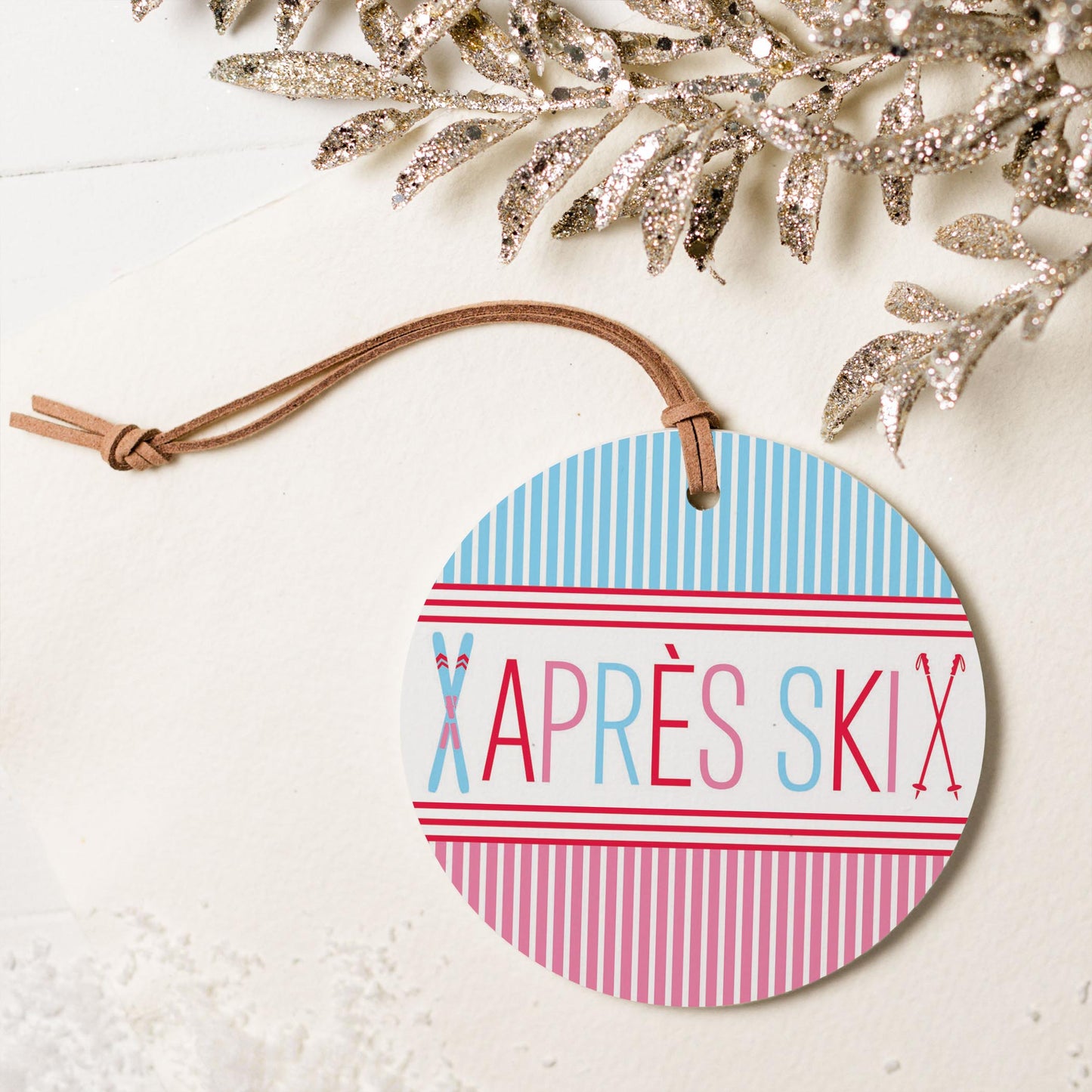 4" Round Ornament-Après Ski -5