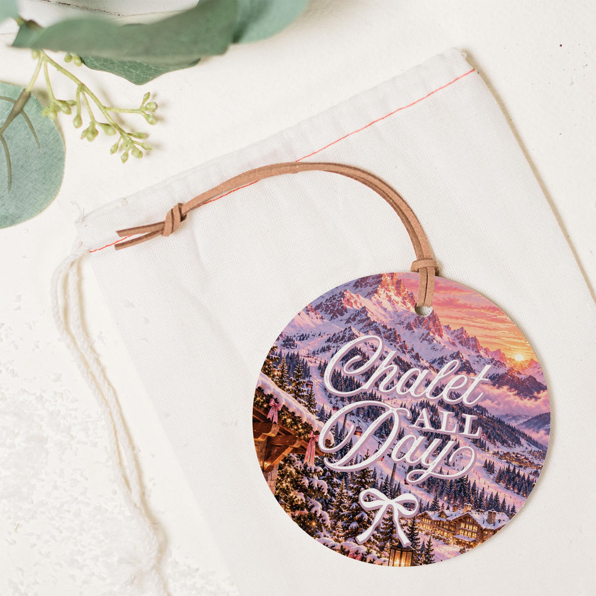 4" Round Ornament-Chalet Girl -1