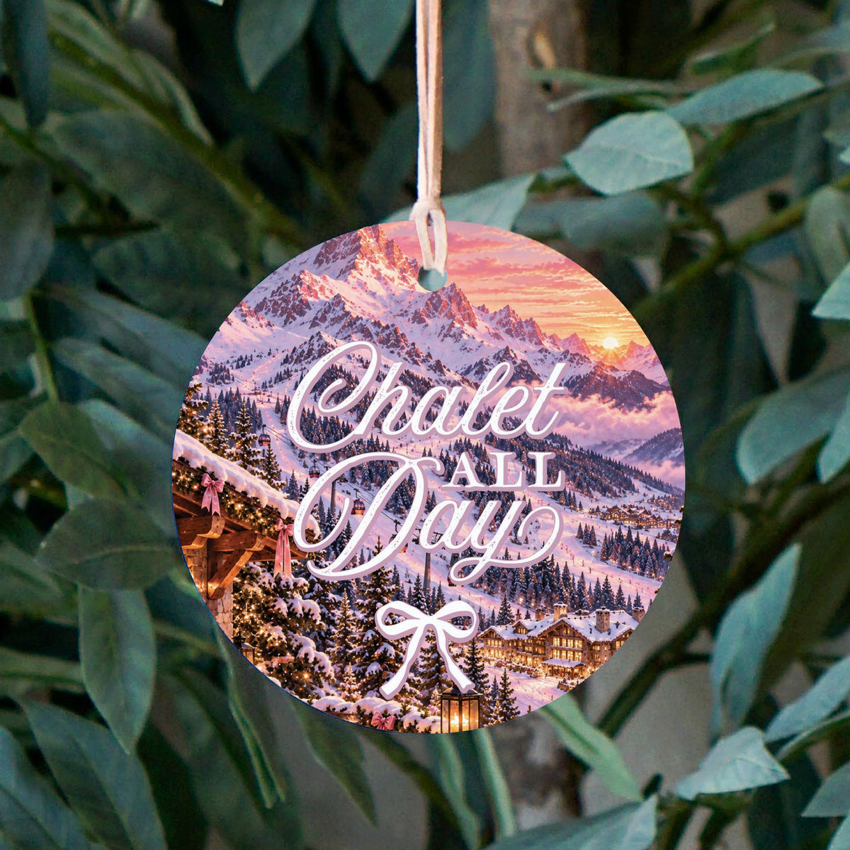 4" Round Ornament-Chalet Girl -2
