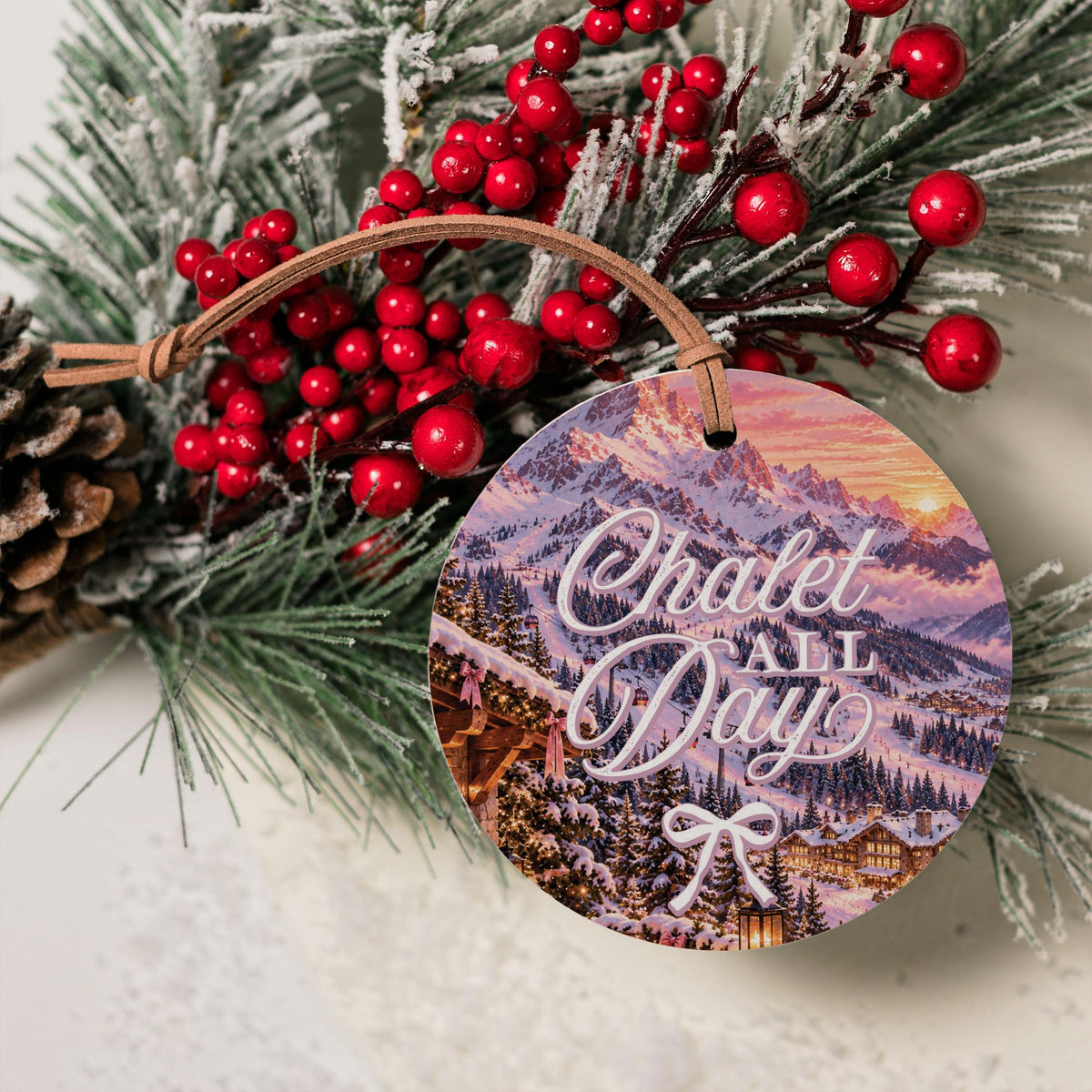 4" Round Ornament-Chalet Girl -4