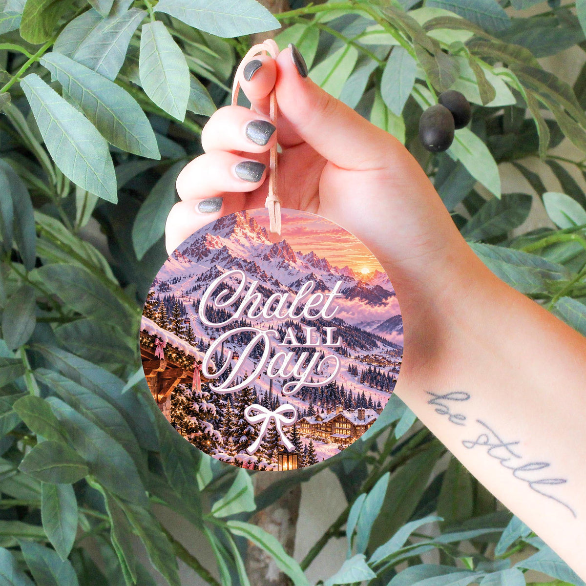 4" Round Ornament-Chalet Girl -6
