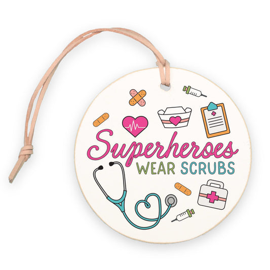 4" Round Ornament-Superheroes Wear Scrubs