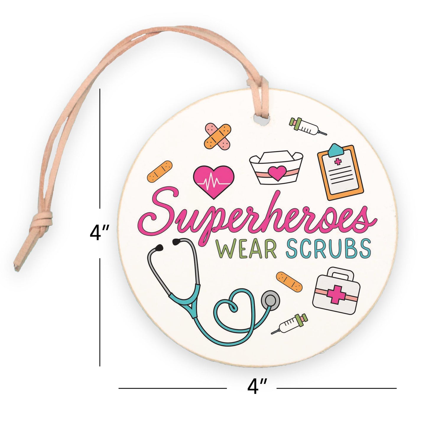4" Round Ornament-Superheroes Wear Scrubs