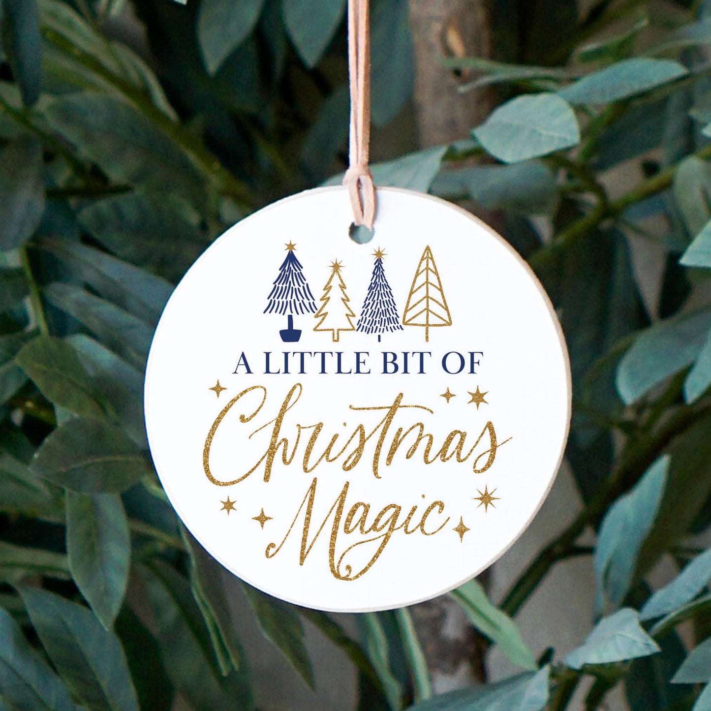 4" Round Ornament-Noir Christmas Magic -2