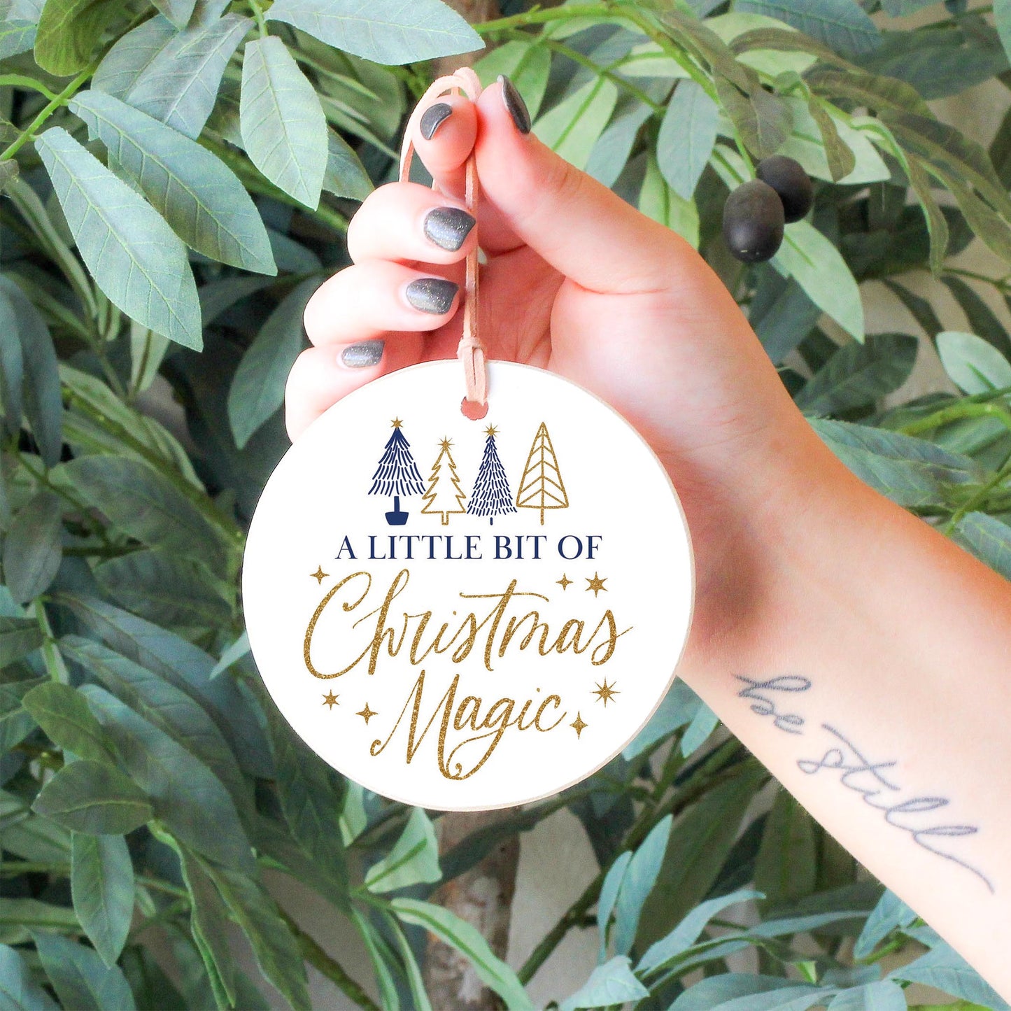 4" Round Ornament-Noir Christmas Magic -6