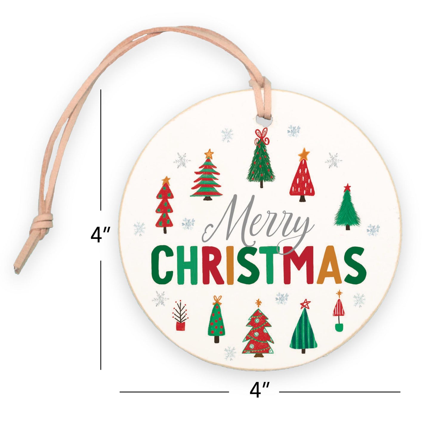 4" Round Ornament-Whimsy Wonderland Traditional Merry Christmas