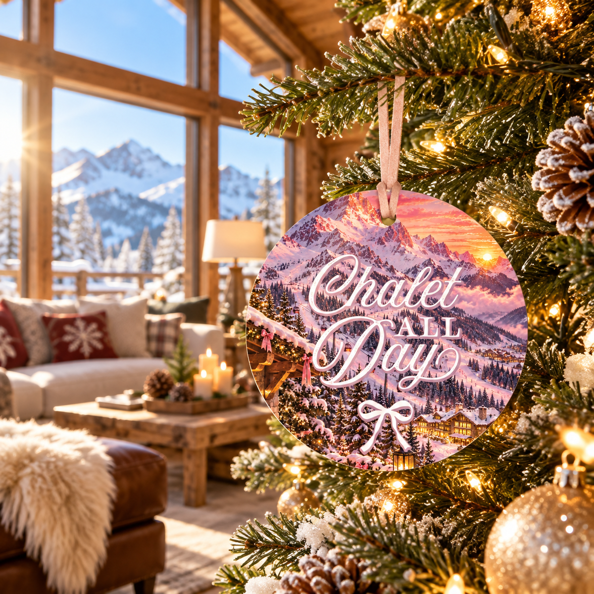 4" Round Ornament-Chalet Girl