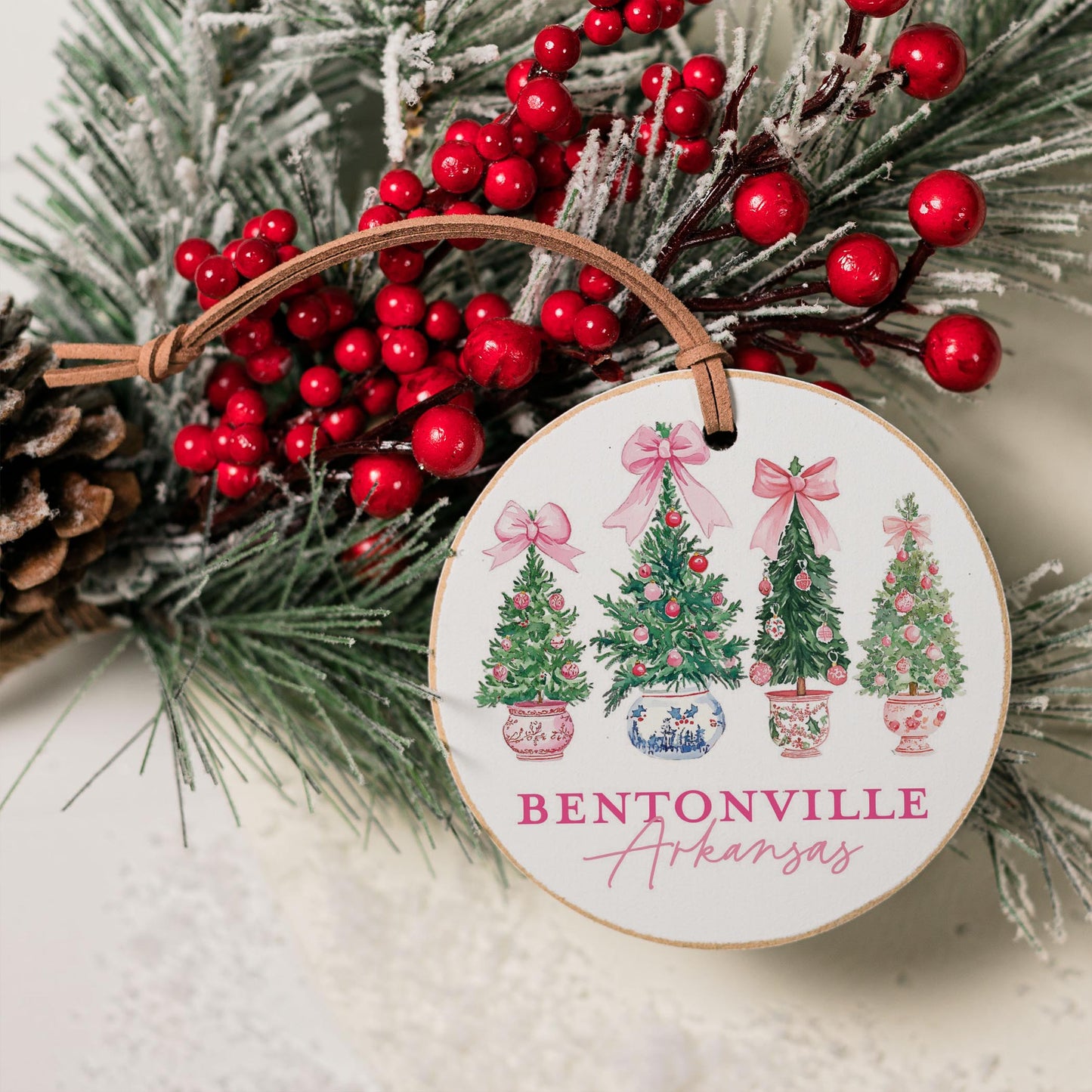 4" Round Ornament-Love+Local Blush & Baubles - A Grand Millennial Christmas -3