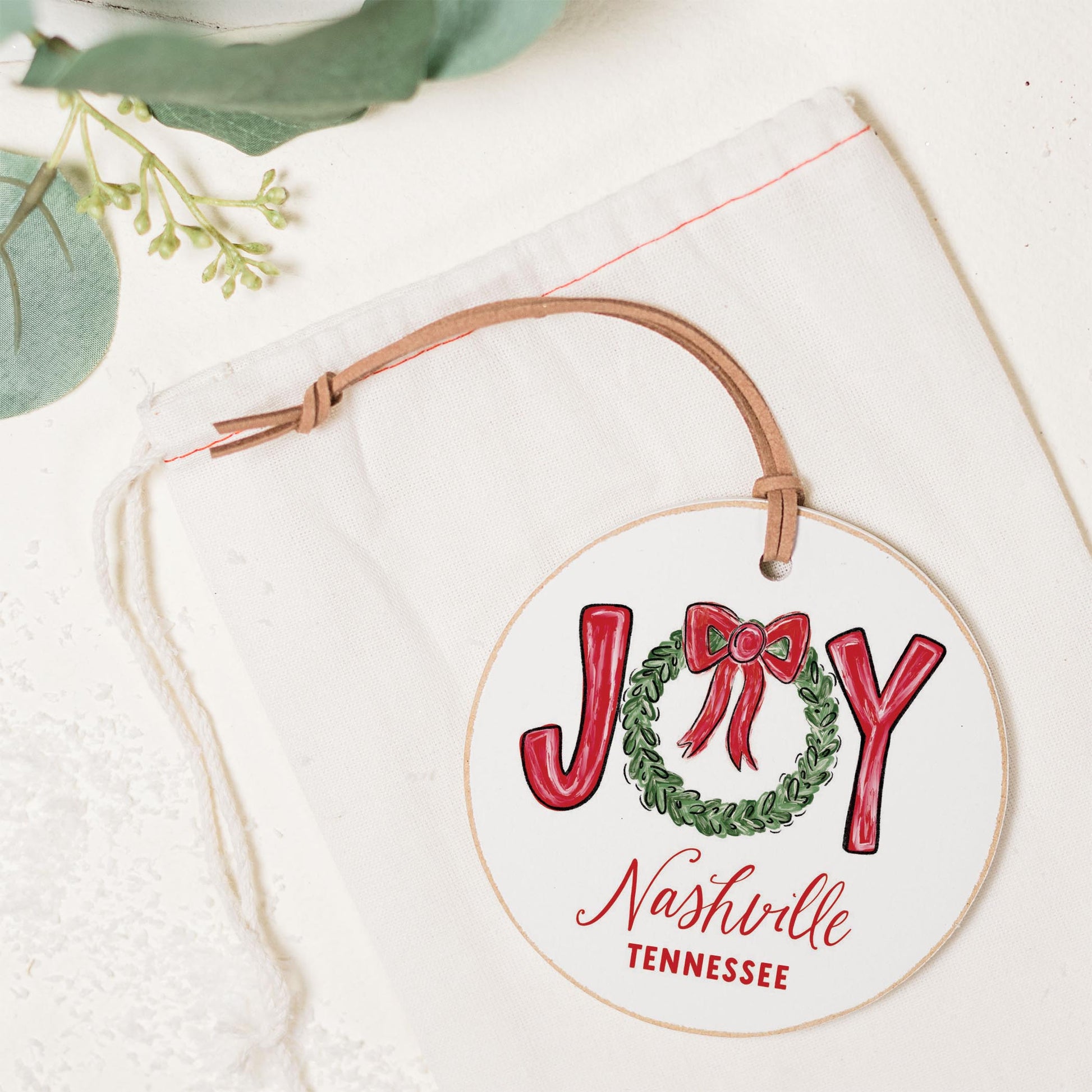 4" Round Ornament-Love+Local Make It Merry -1