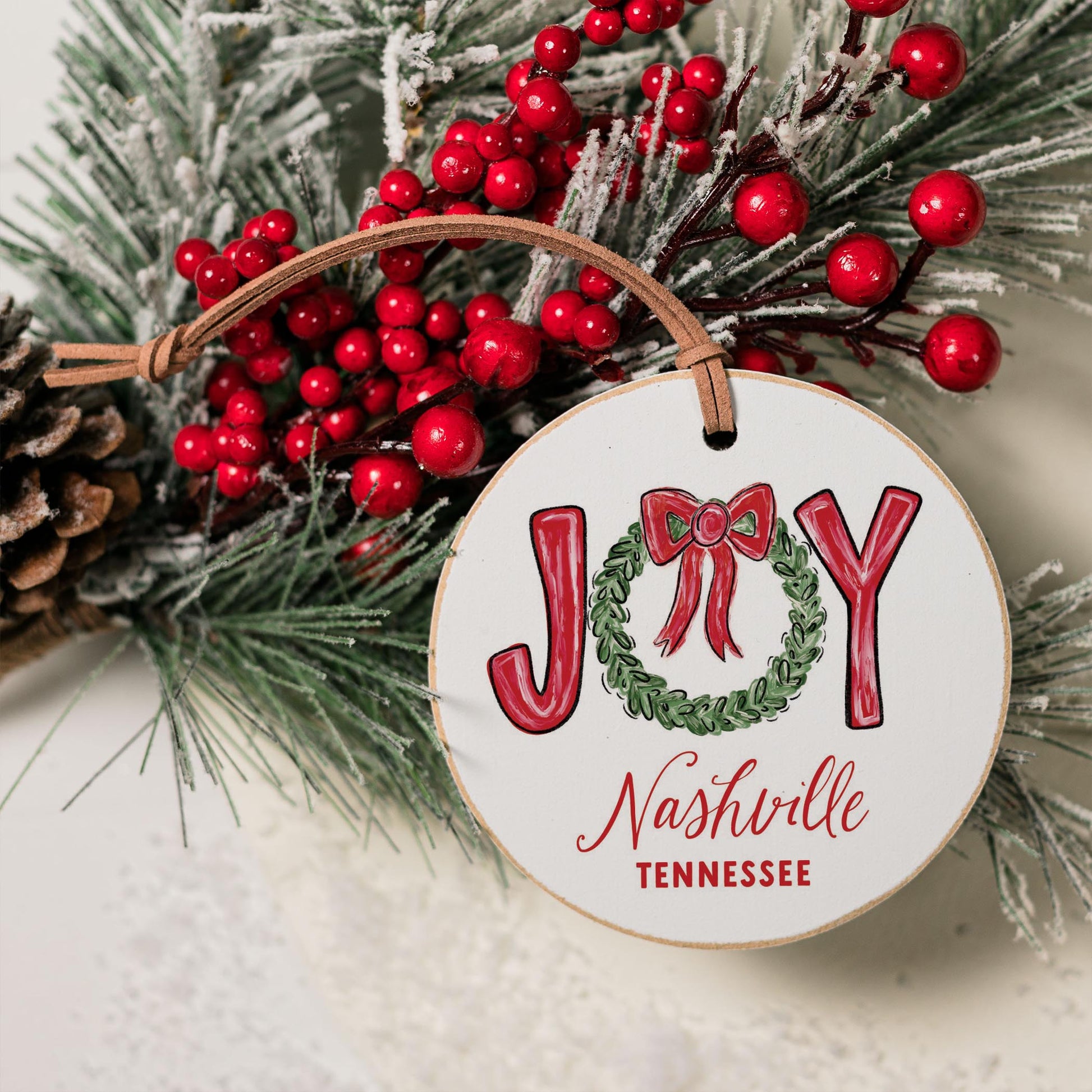 4" Round Ornament-Love+Local Make It Merry -3