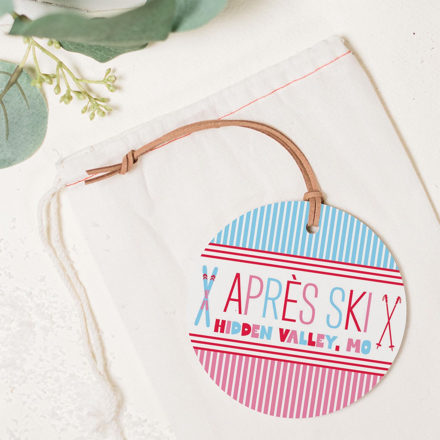 4" Round Ornament-Love+Local Après Ski -1