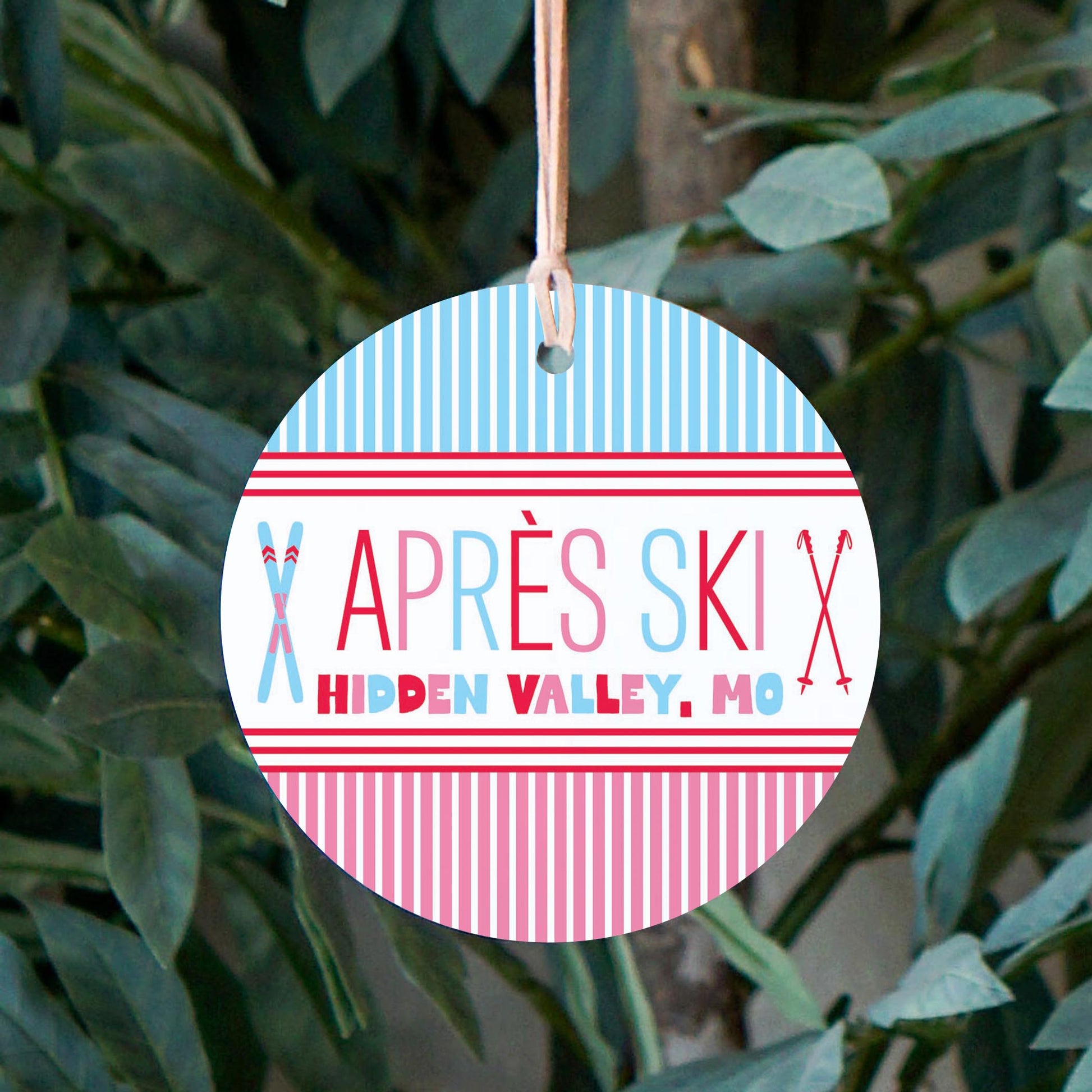 4" Round Ornament-Love+Local Après Ski -2