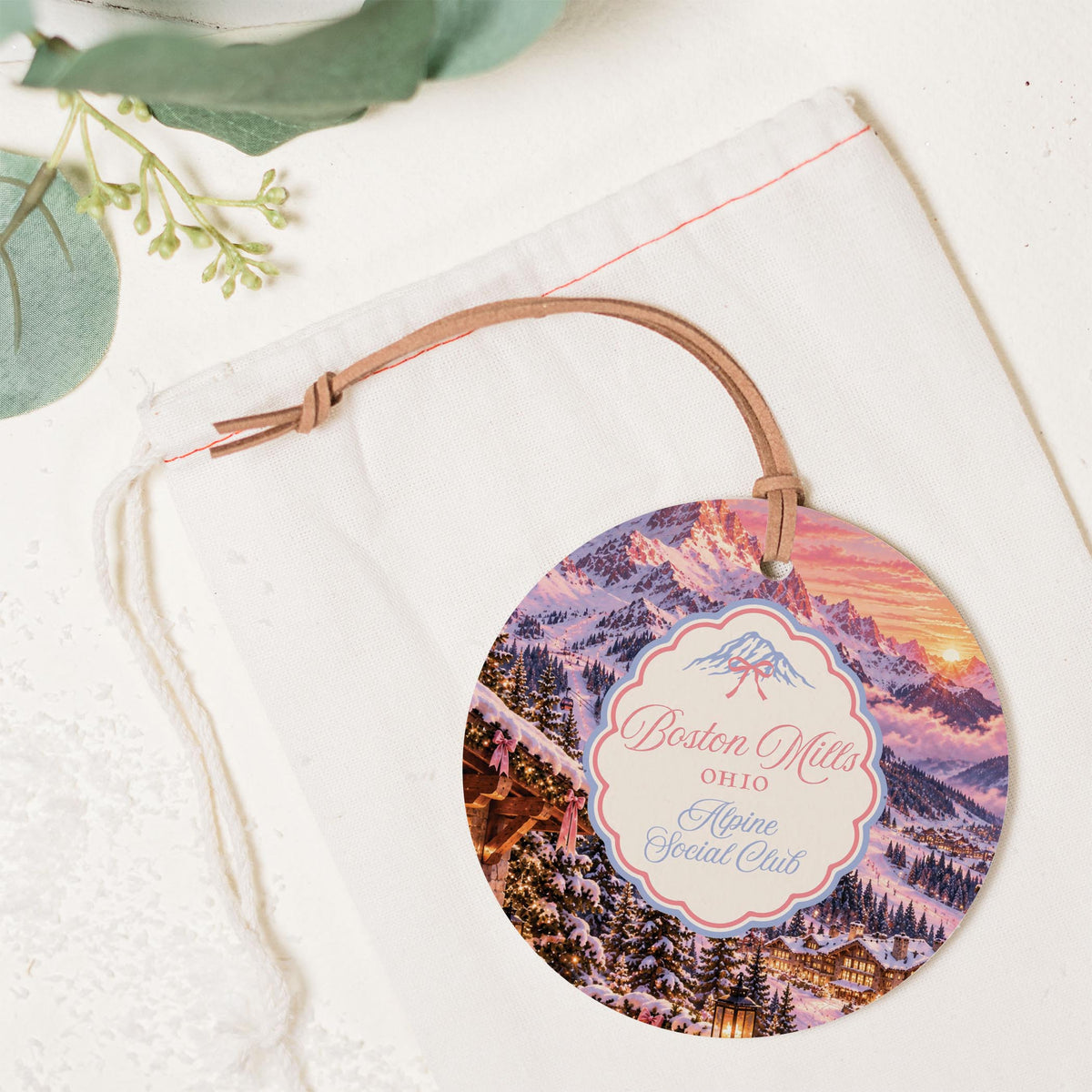 4" Round Ornament-Chalet Girl | Custom -1