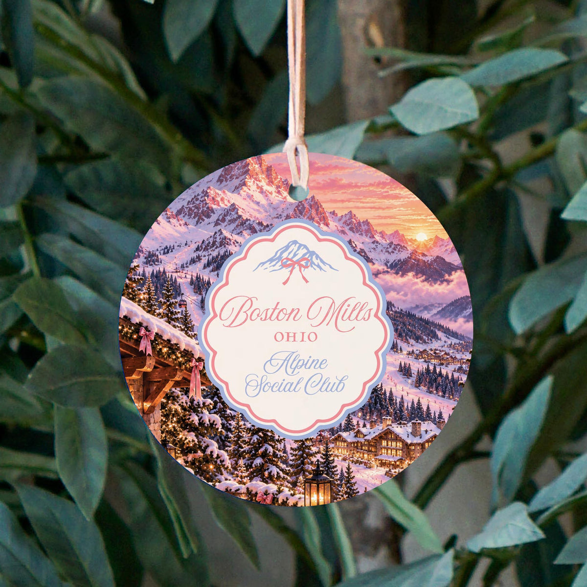 4" Round Ornament-Chalet Girl | Custom -2