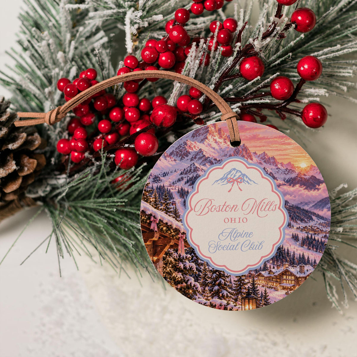 4" Round Ornament-Chalet Girl | Custom -3