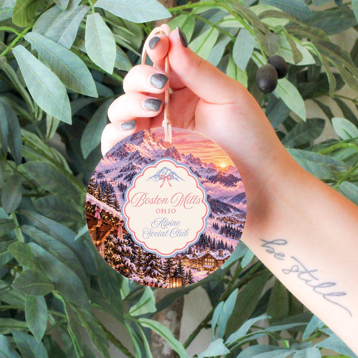 4" Round Ornament-Chalet Girl | Custom -4